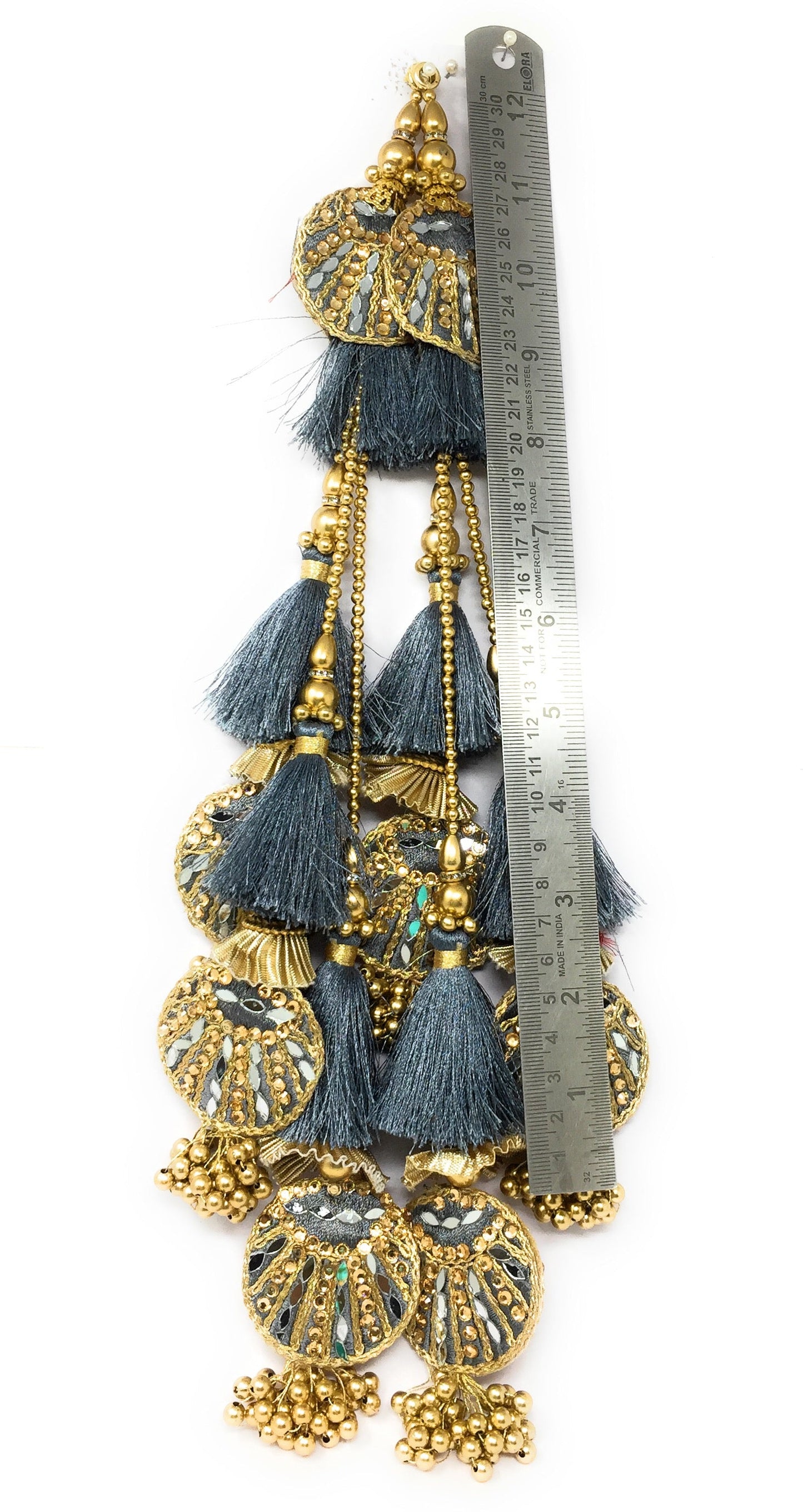 Grey Lehenga Latkan Tassel Heavy