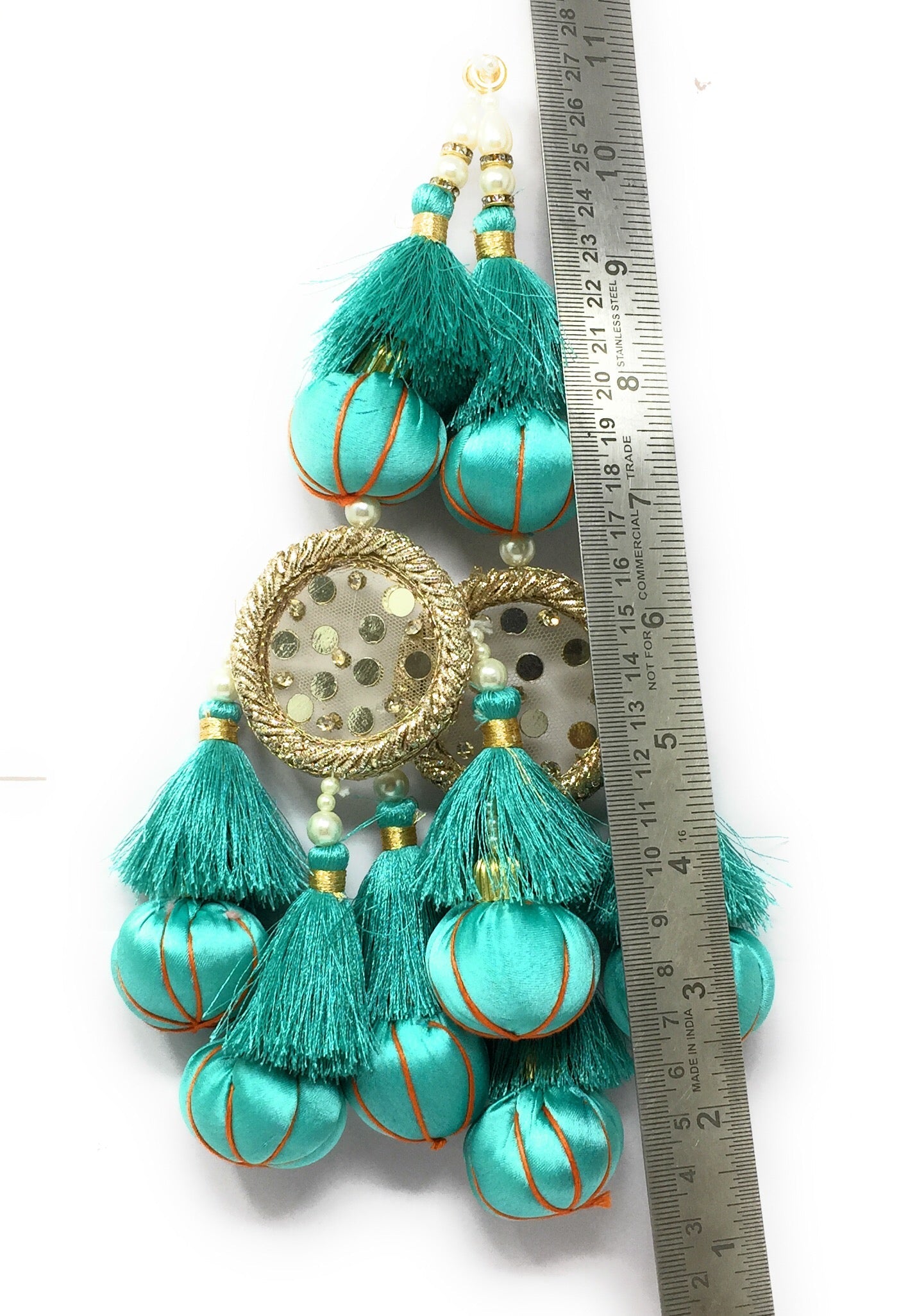 Torquoise Blue latkan for lehenga heavy