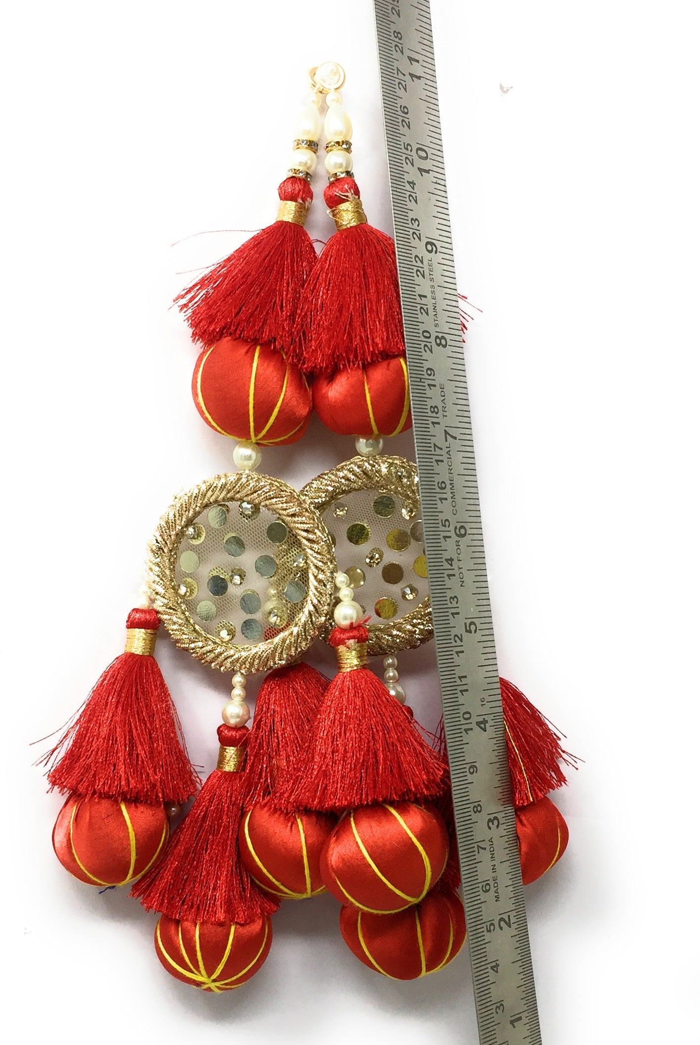 Red latkan for lehenga heavy