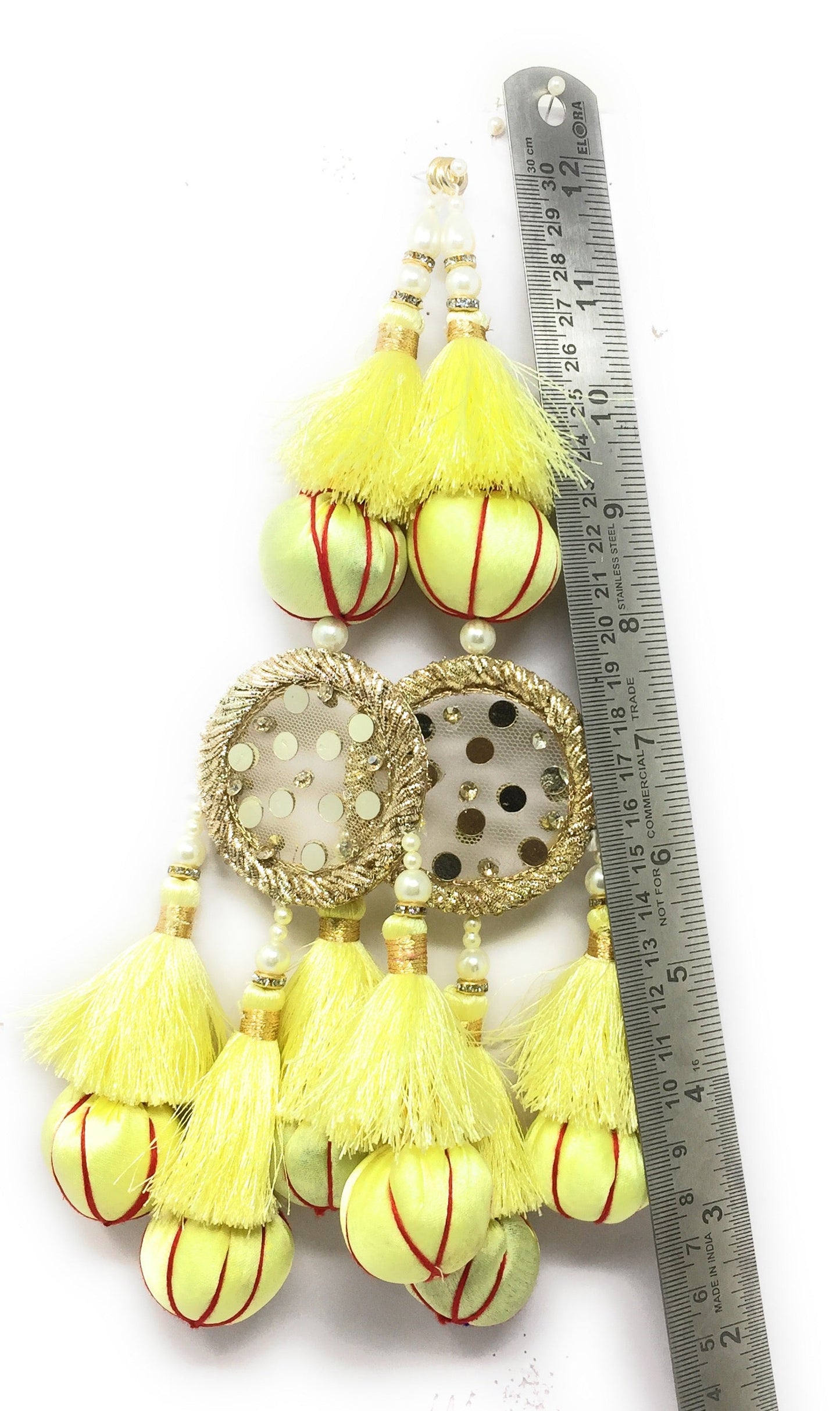 Lemon Yellow latkan for lehenga heavy