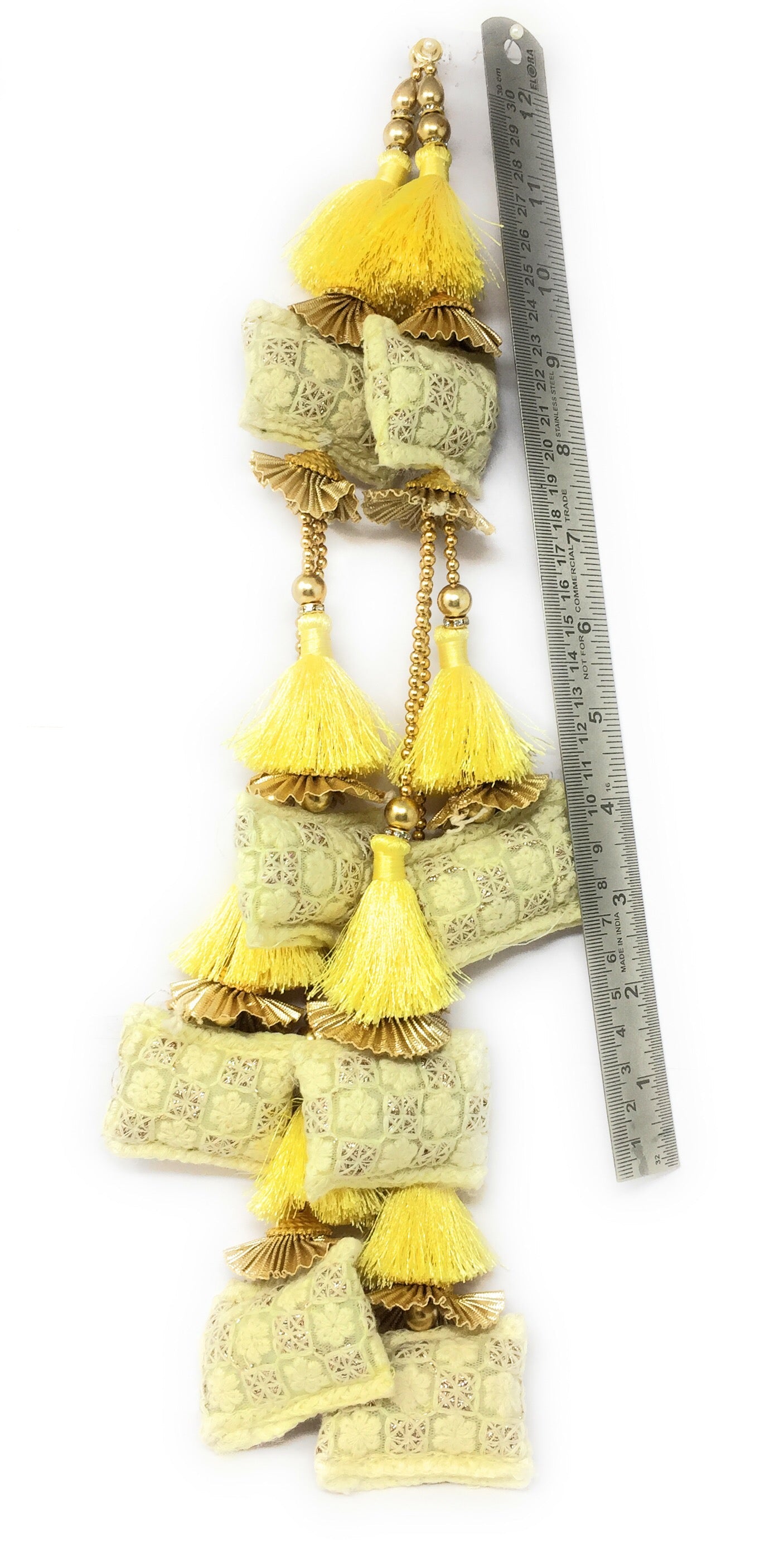 Pastel Yellow latkan for lehenga heavy