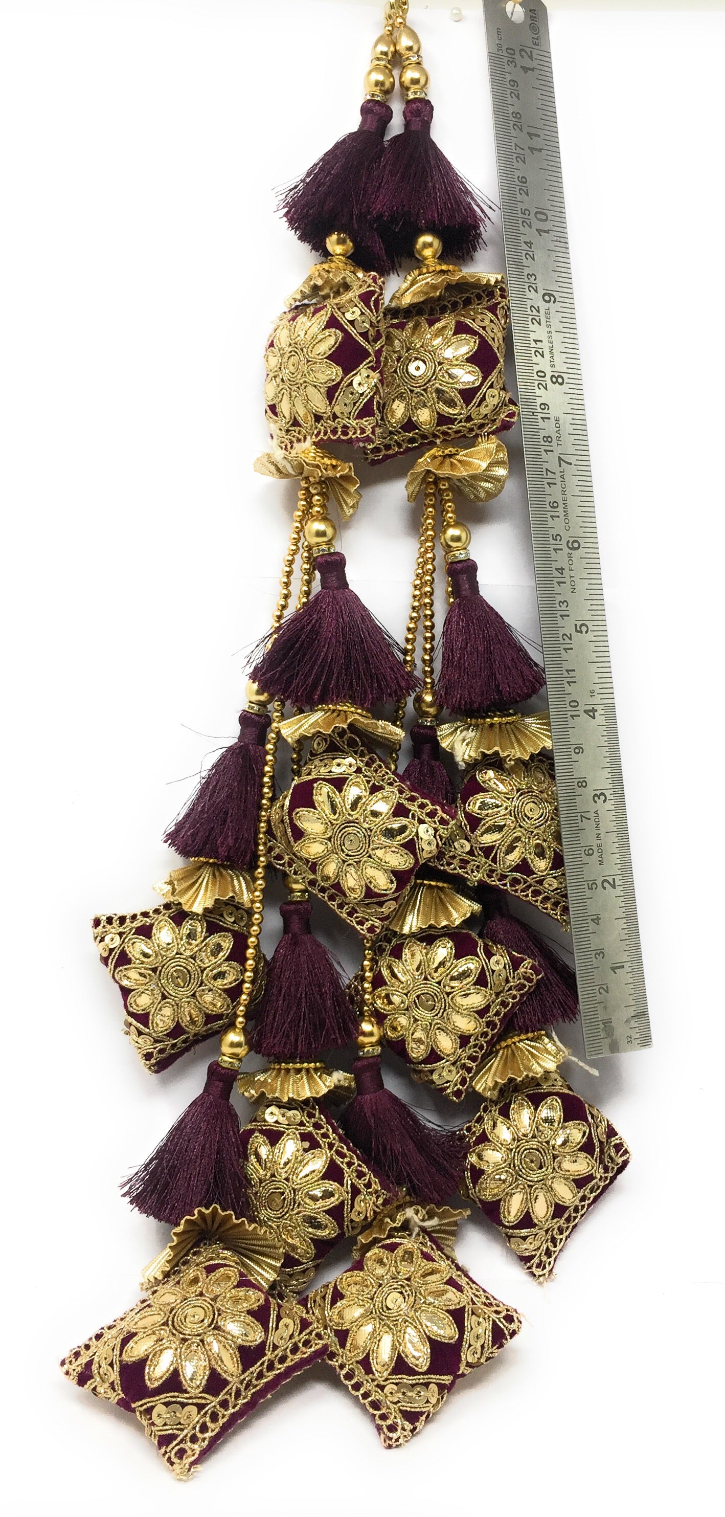 Wine Bridal wedding heavy Latkan - Set of 2