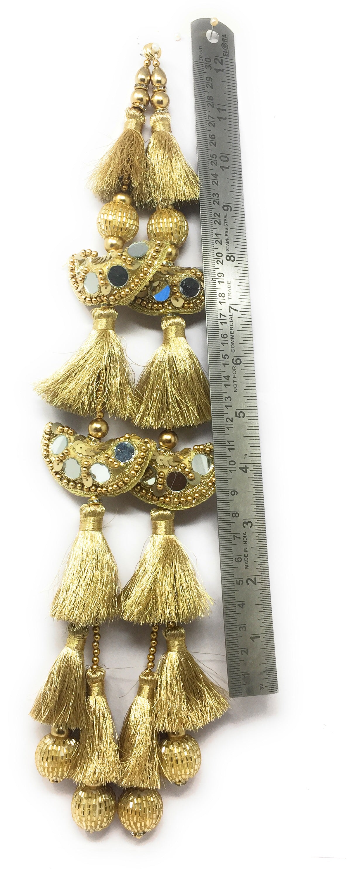 Gold Lehenga Hangings - Set of 2