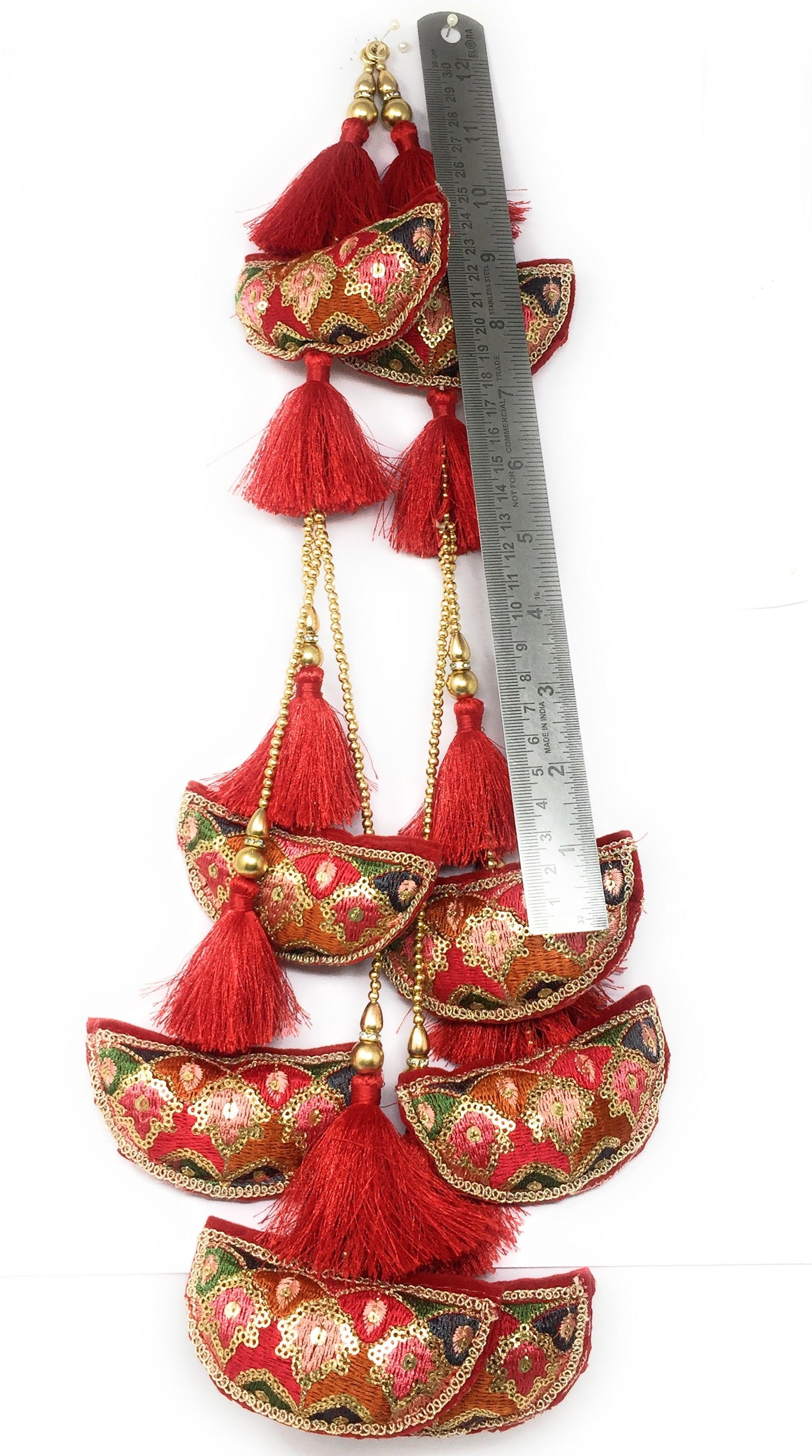 Red latkan for lehenga heavy