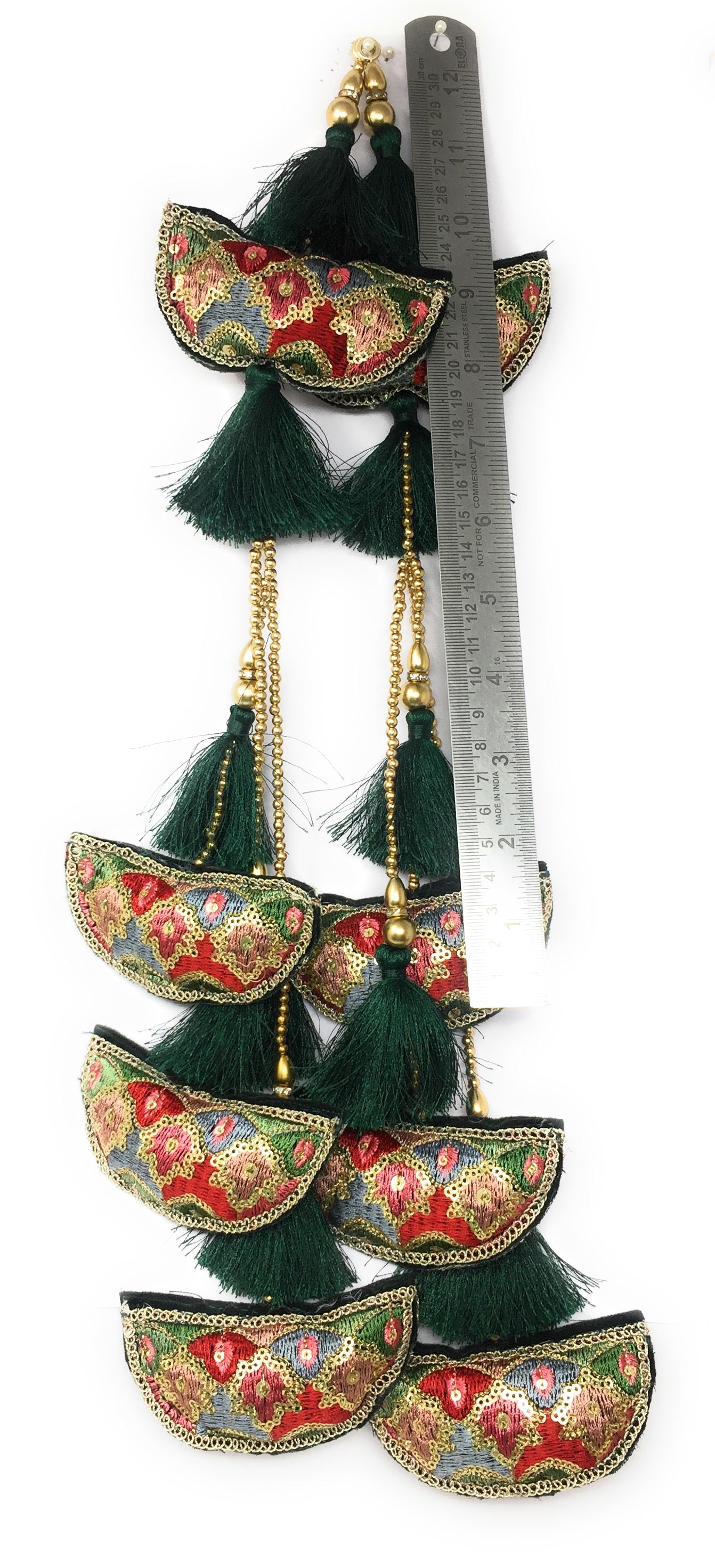 Bottle Green latkan for lehenga heavy