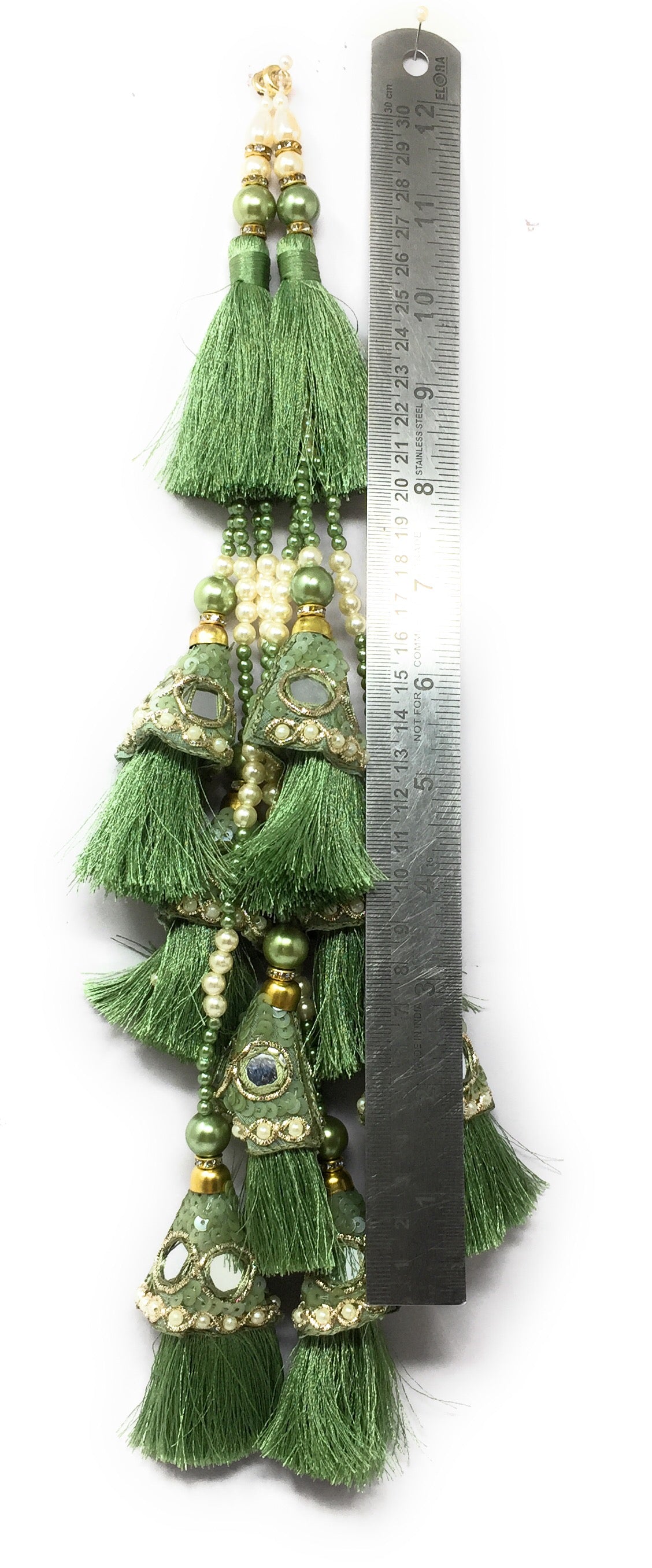 Sage Green lehenga latkan heavy