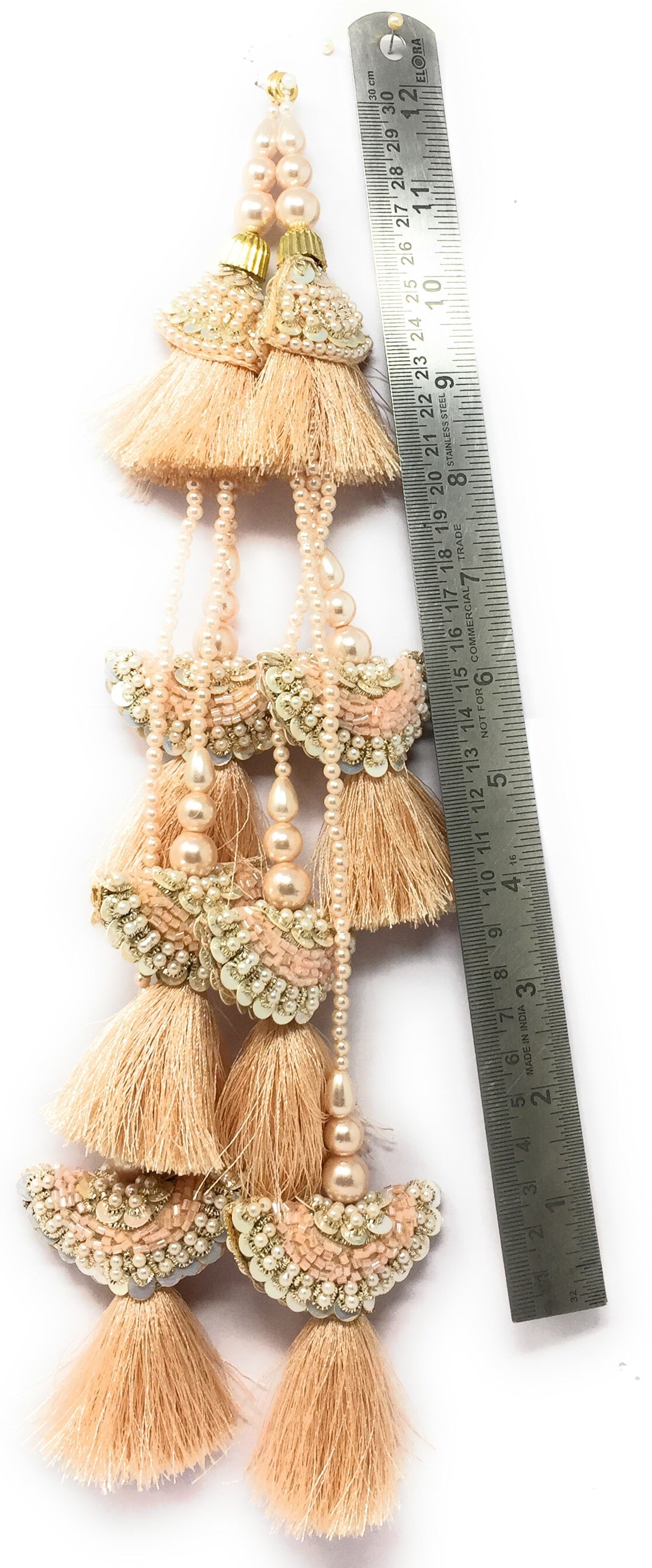 Peach latkan for lehenga heavy