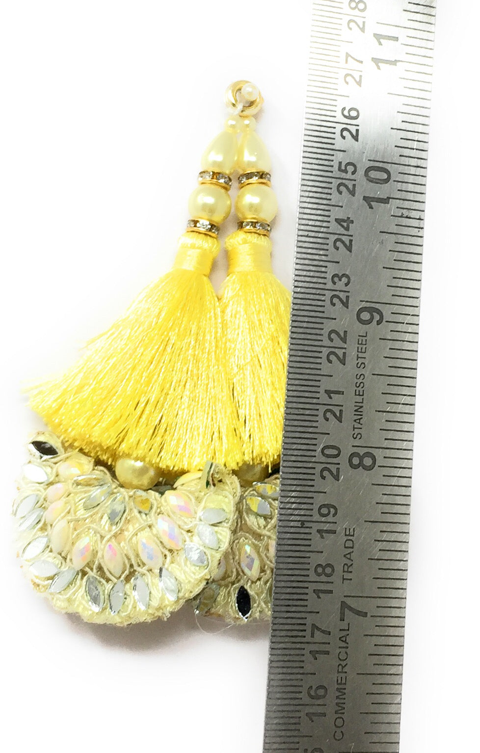 Pastel Yellow blouse latkan heavy