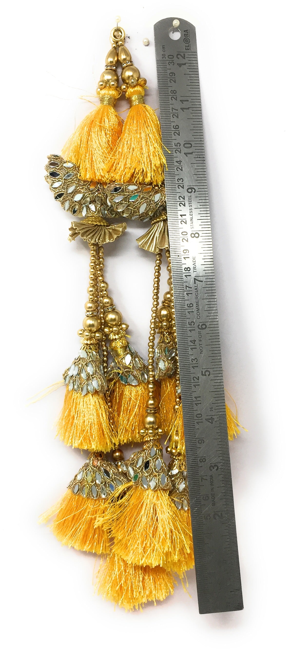 Mango Yellow Lehenga Latkan Tassel Heavy