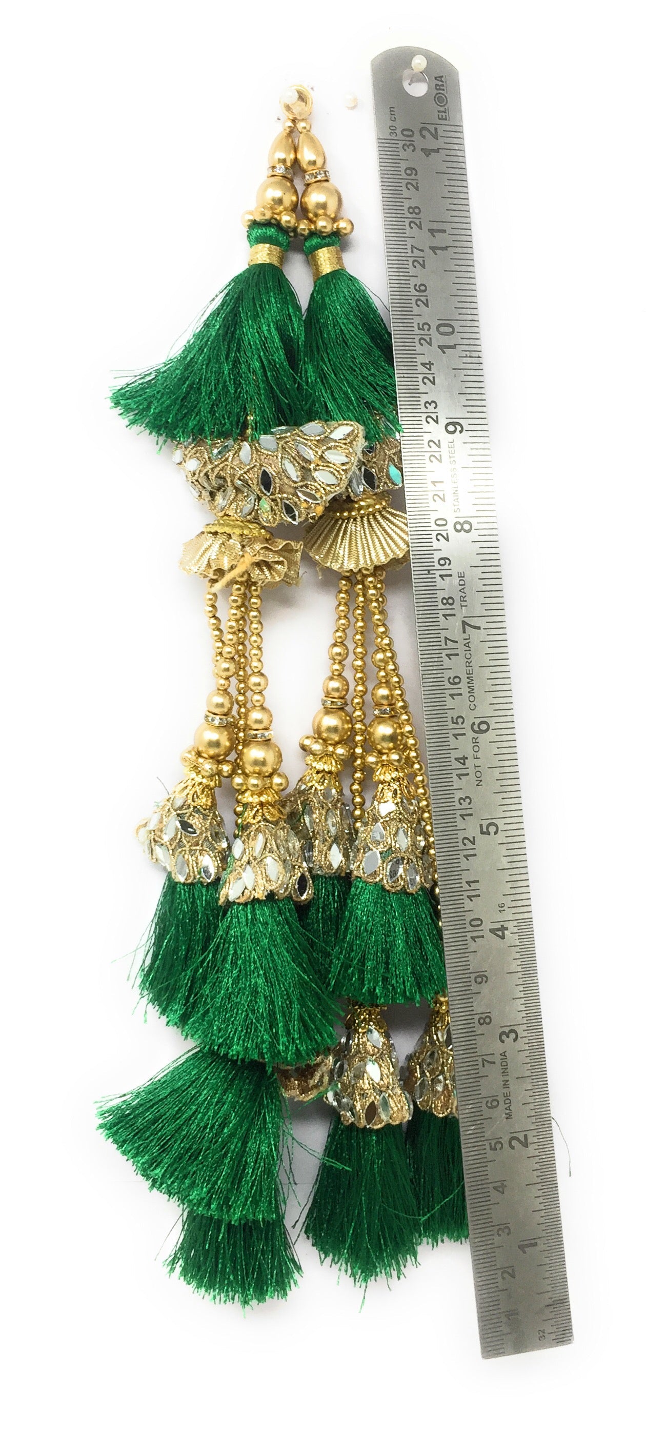 Green Lehenga Latkan Tassel Heavy