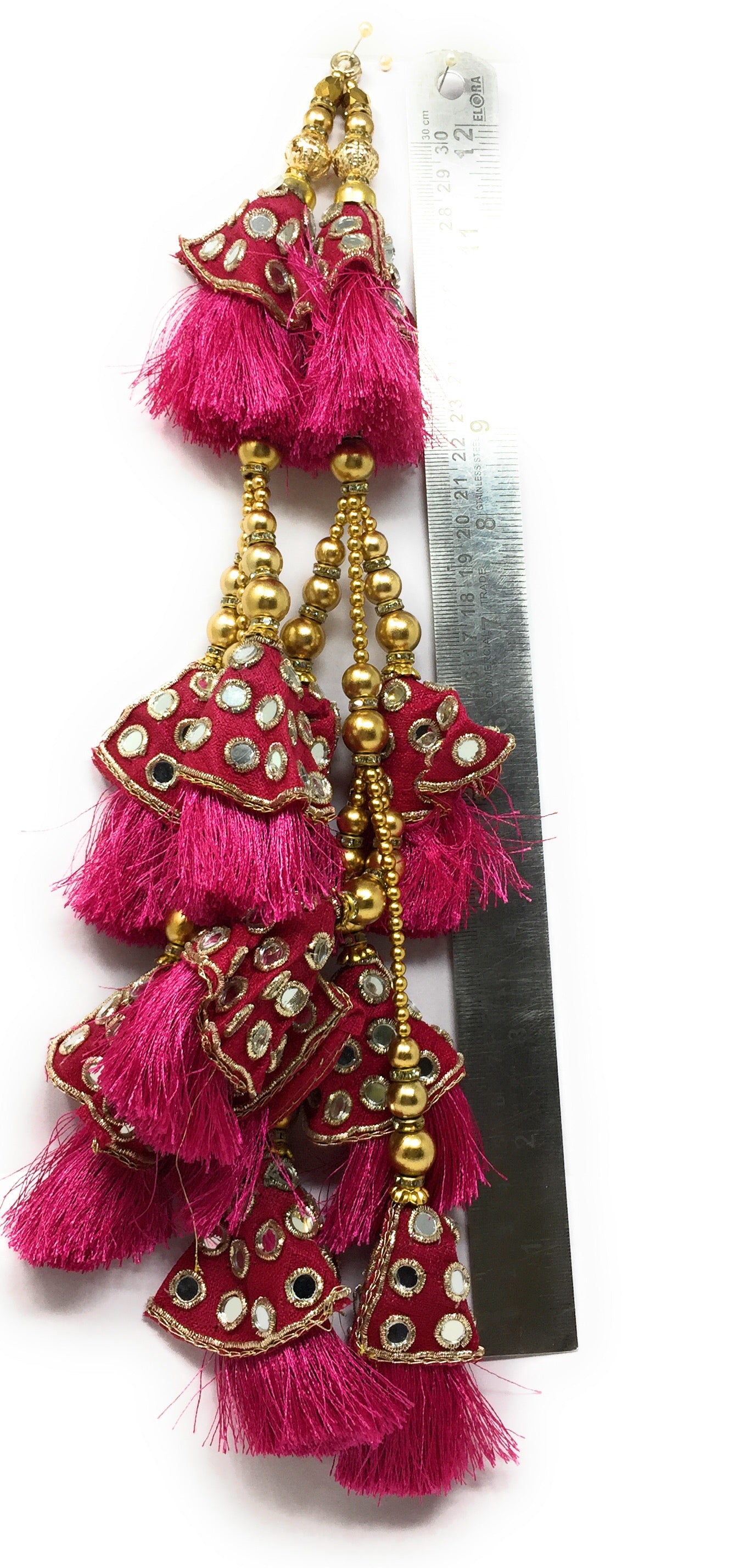 Pink Heavy Lehenga Latkan - Set of 2