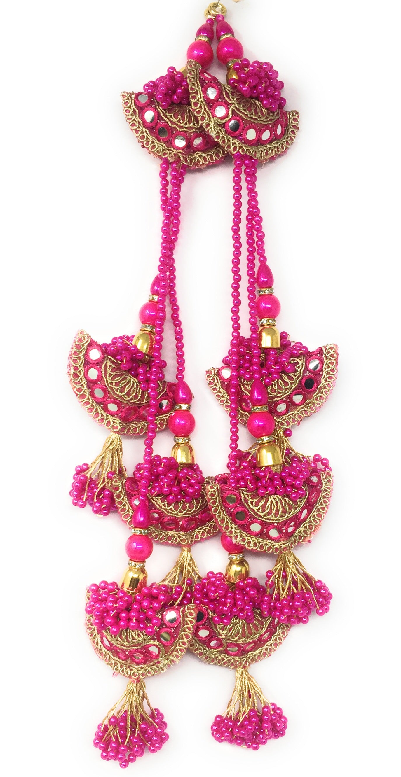 Lehenga Ke Latkan Rani Pink - Set of 2