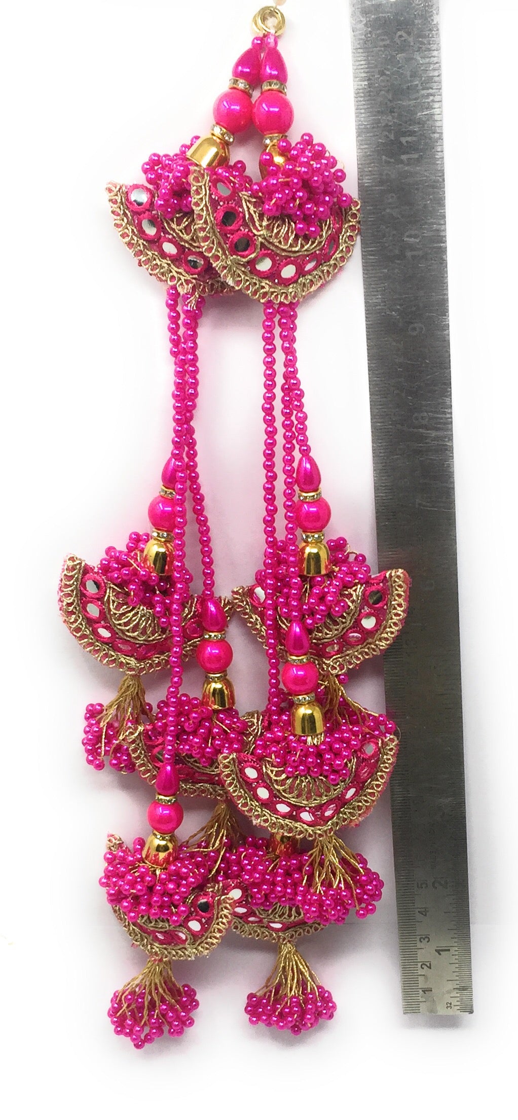 Lehenga Ke Latkan Rani Pink - Set of 2