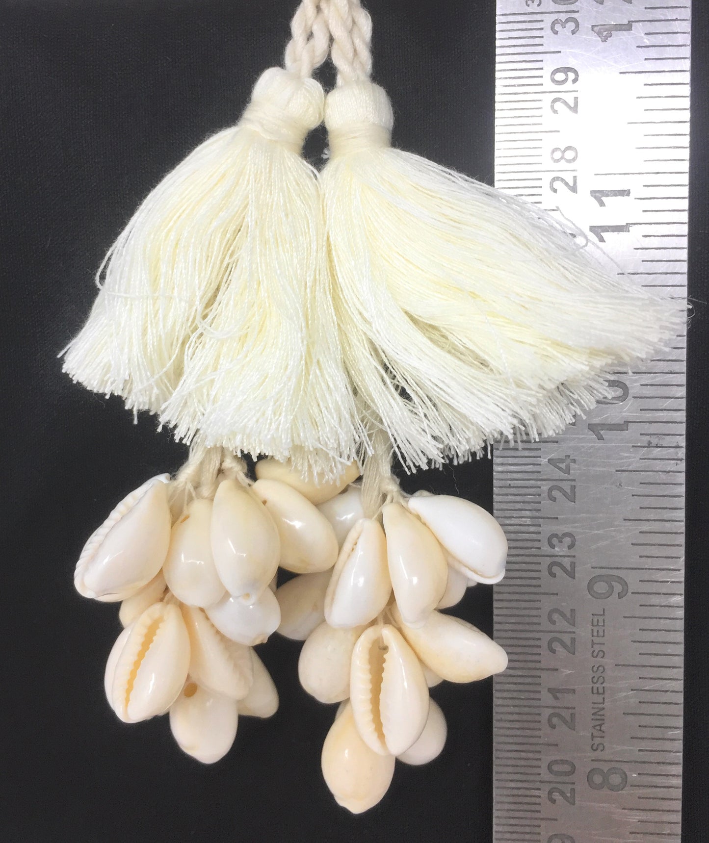 White hand made blouse latkan Cowrie Shells - Set of 2