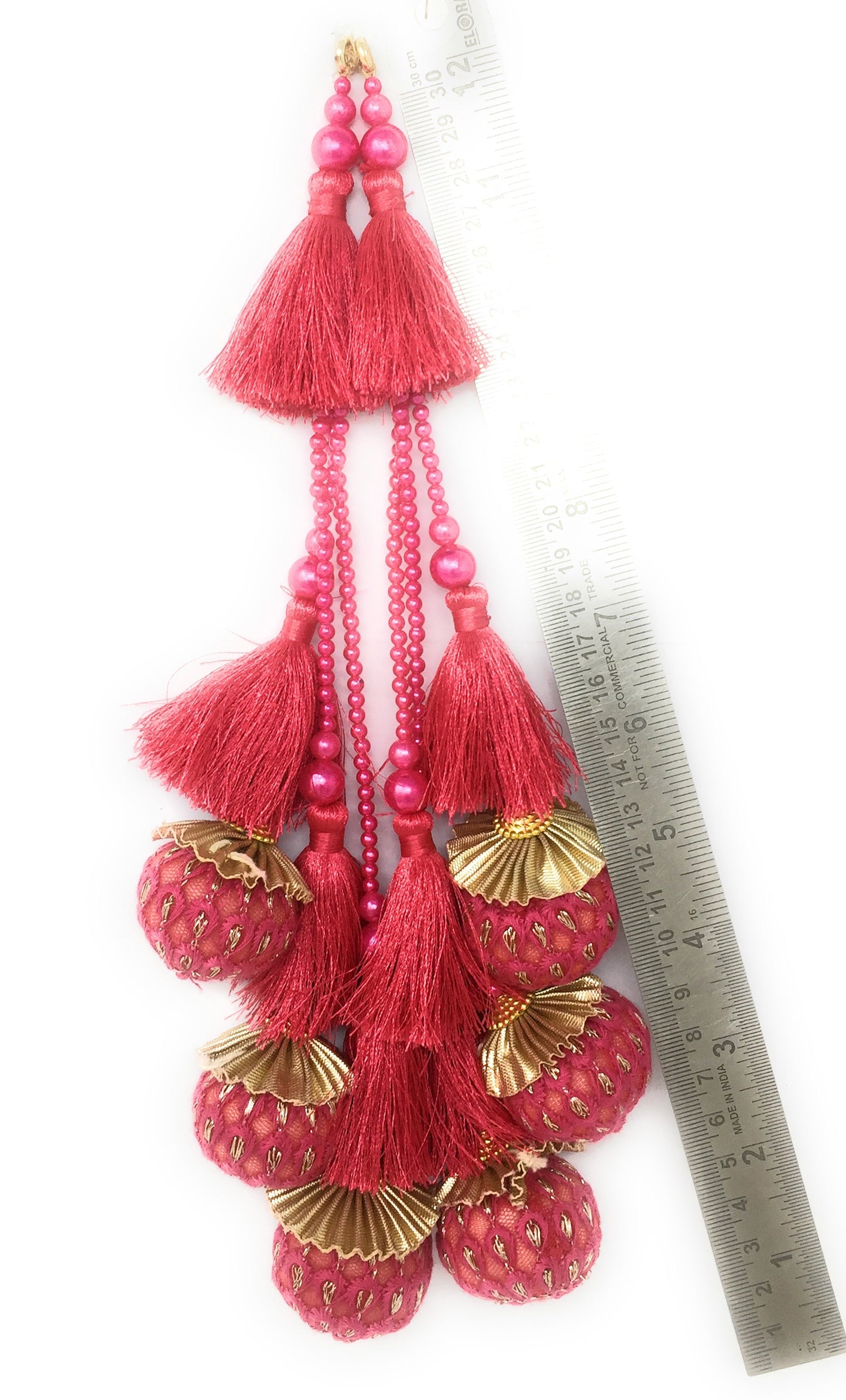 Rani Pink latkan design for lehenga - Set of 2