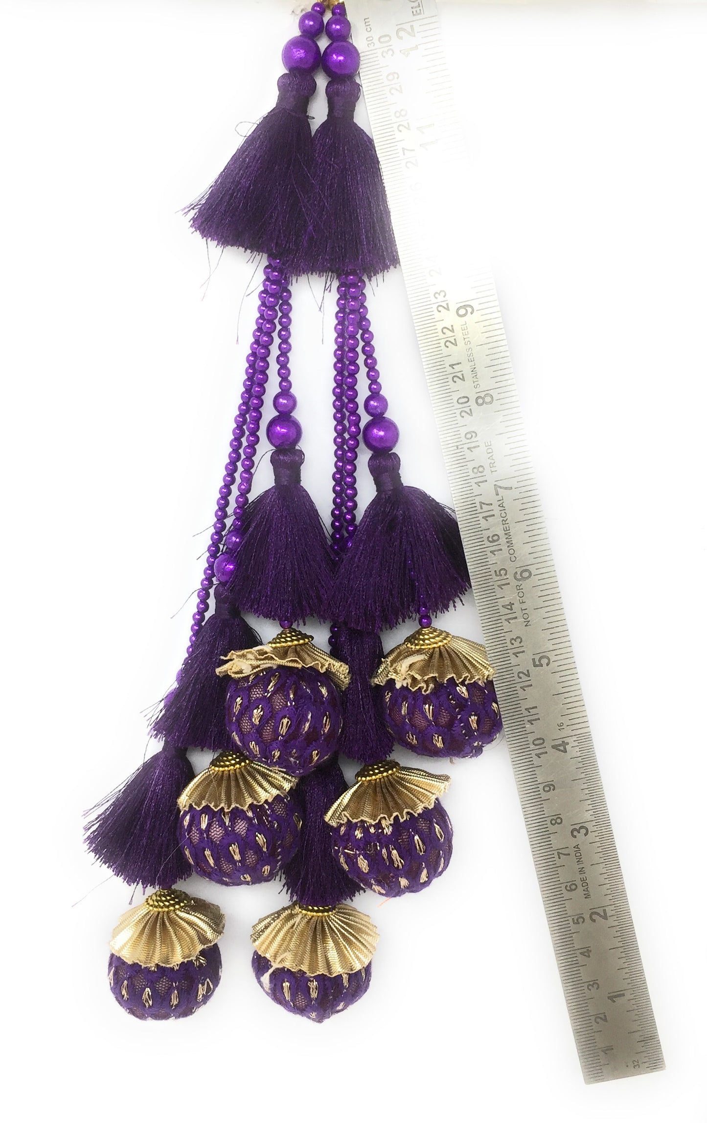 Purple cushion latkan for lehenga - Set of 2