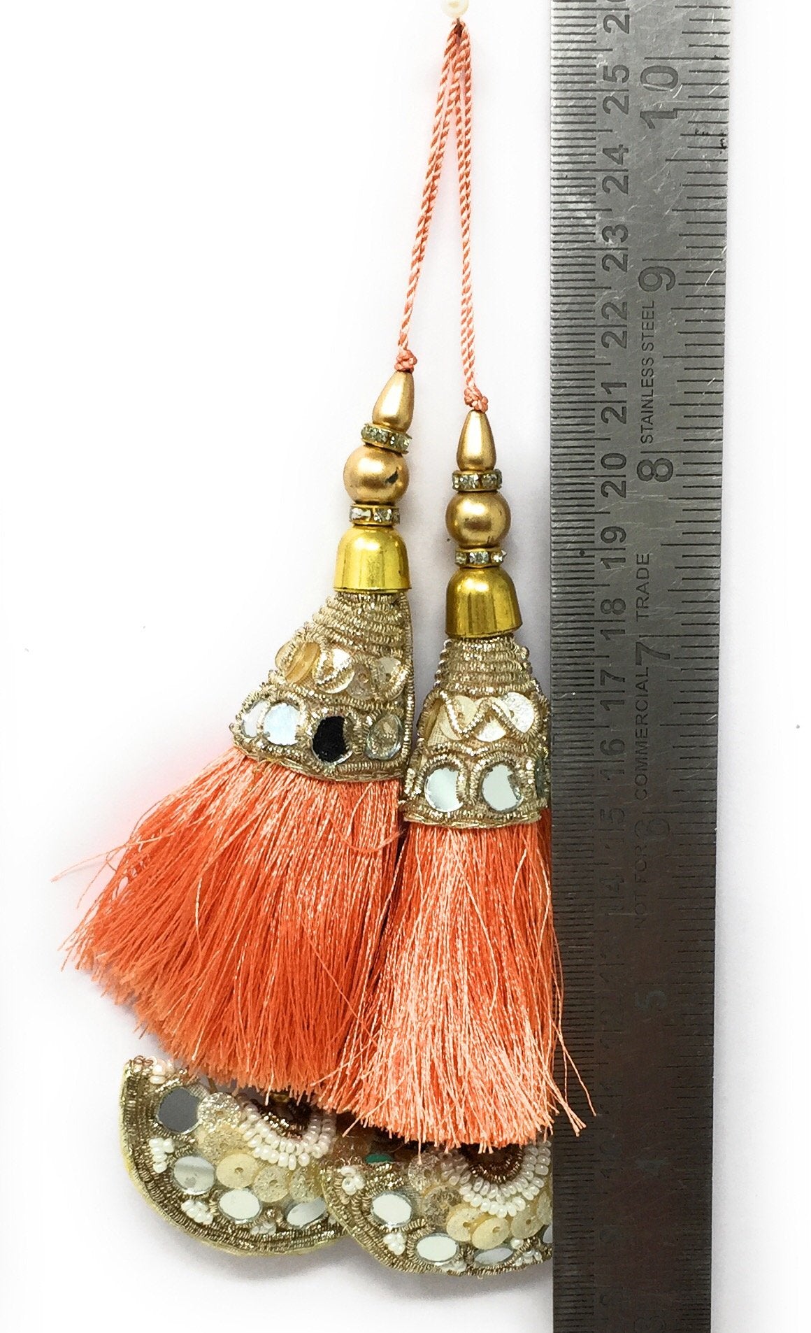 tassels for blouse online in peach - Set of 2