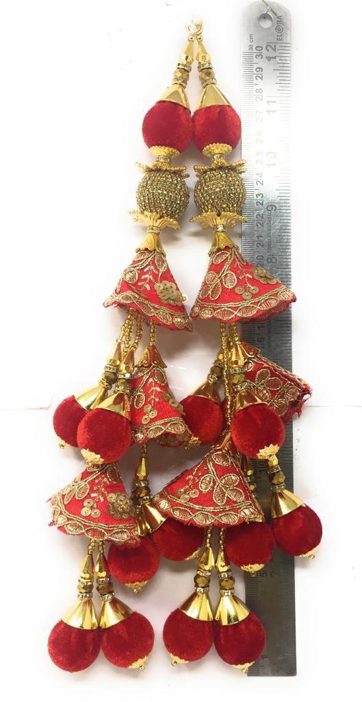 Red Latkan for lehenga - Set of 2