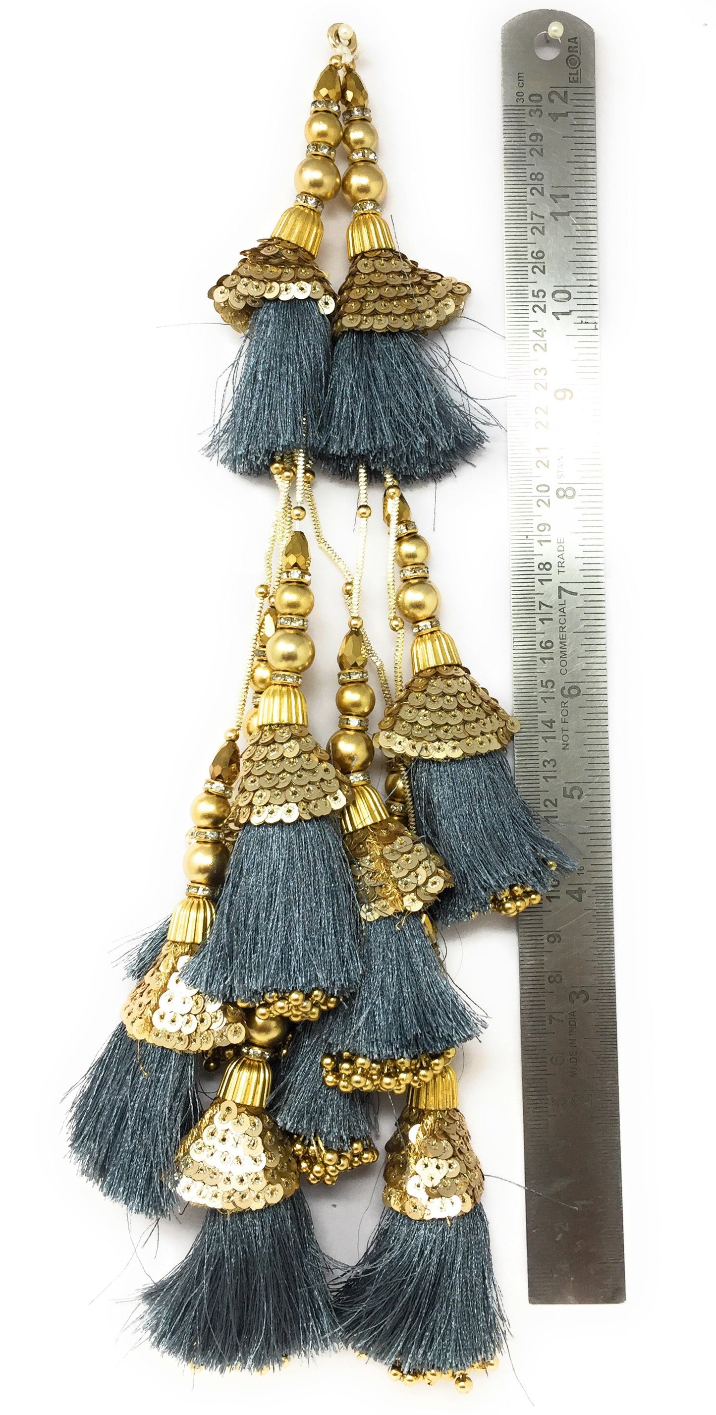 Heavy Latkan for Lehenga in Grey - Set of 2