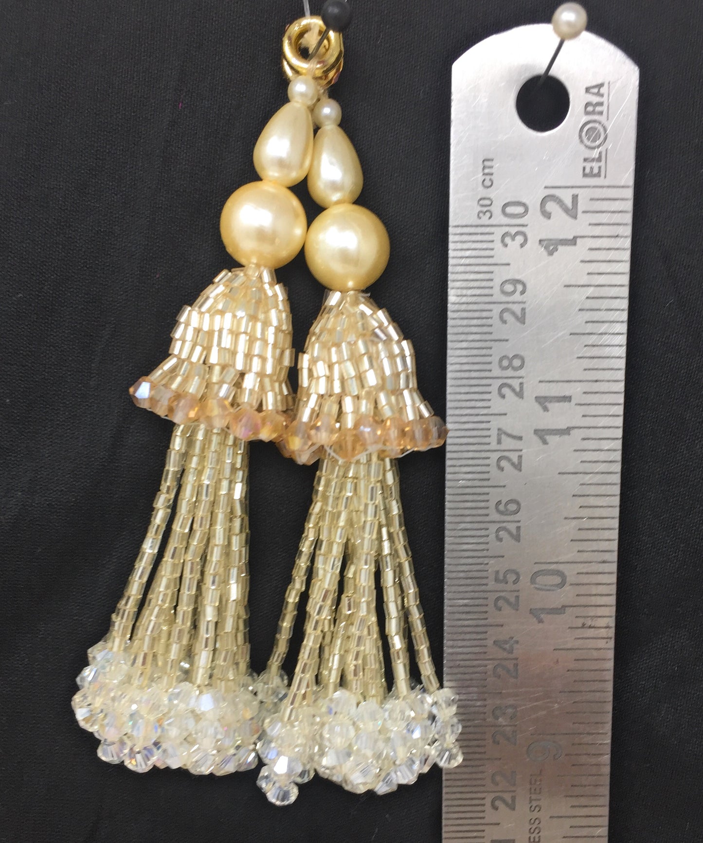 Water Gold aari work latkan - Set of 2