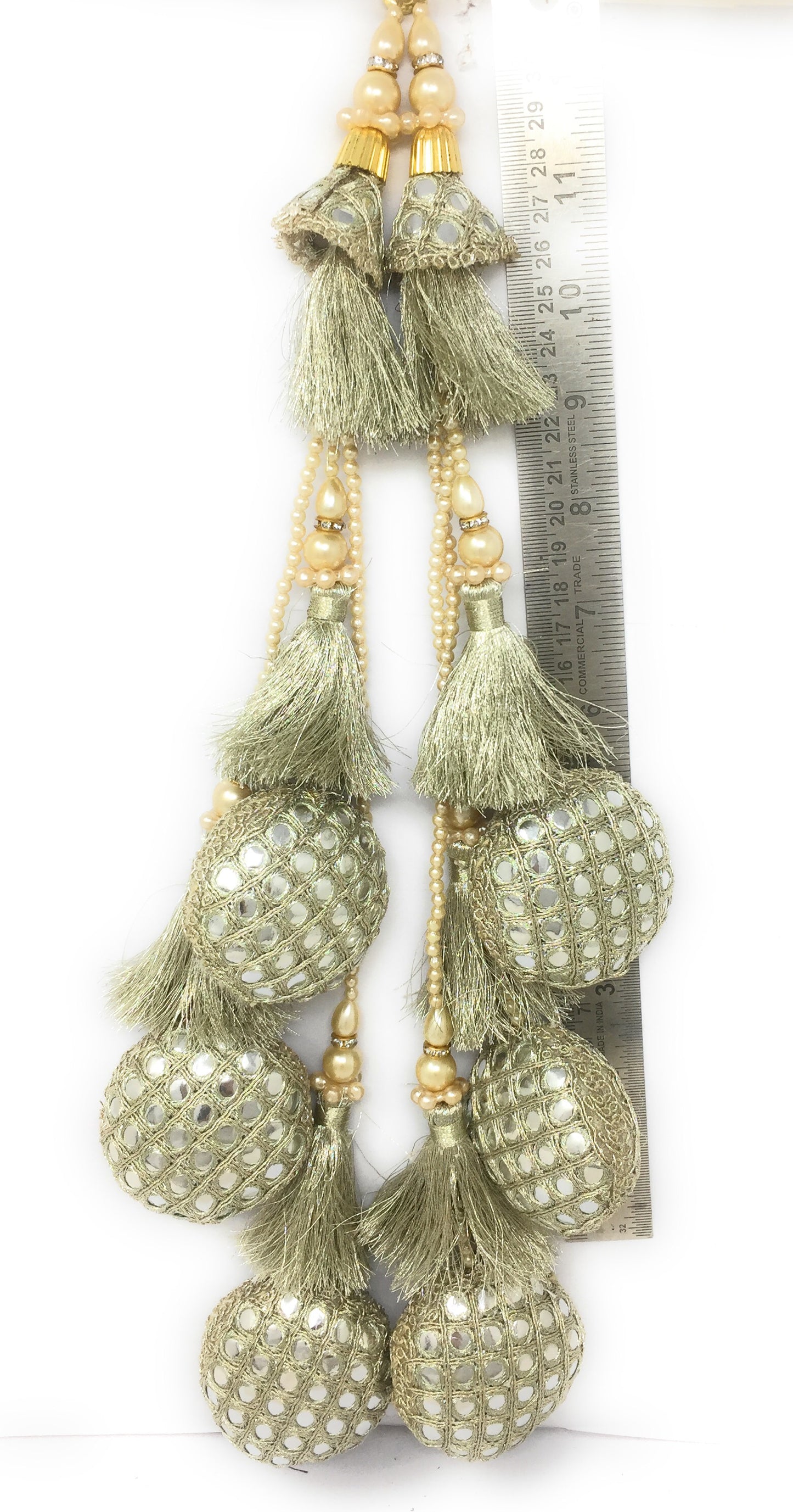 pillow heavy latkan design for lehenga Water Gold