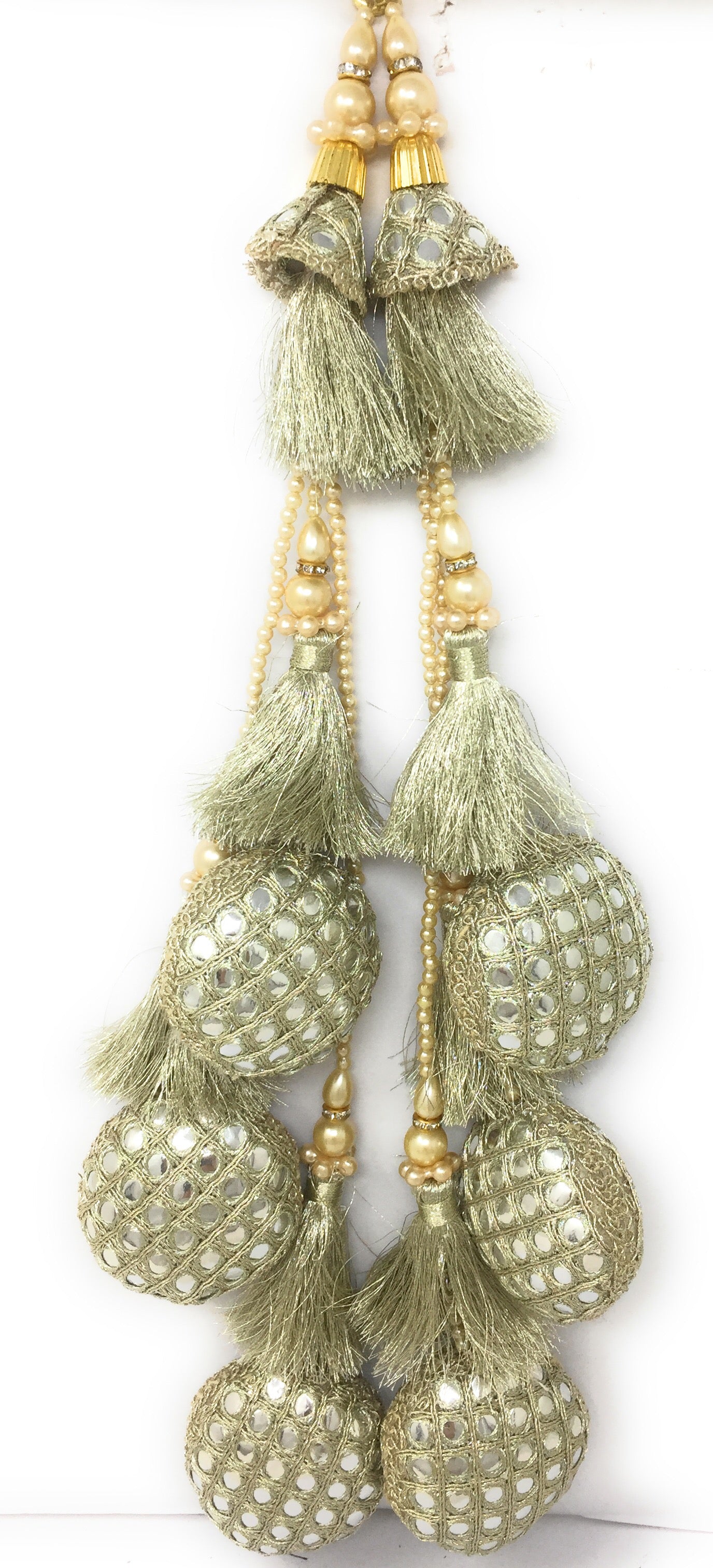 Water Gold heavy latkan design for lehenga - Set of 2