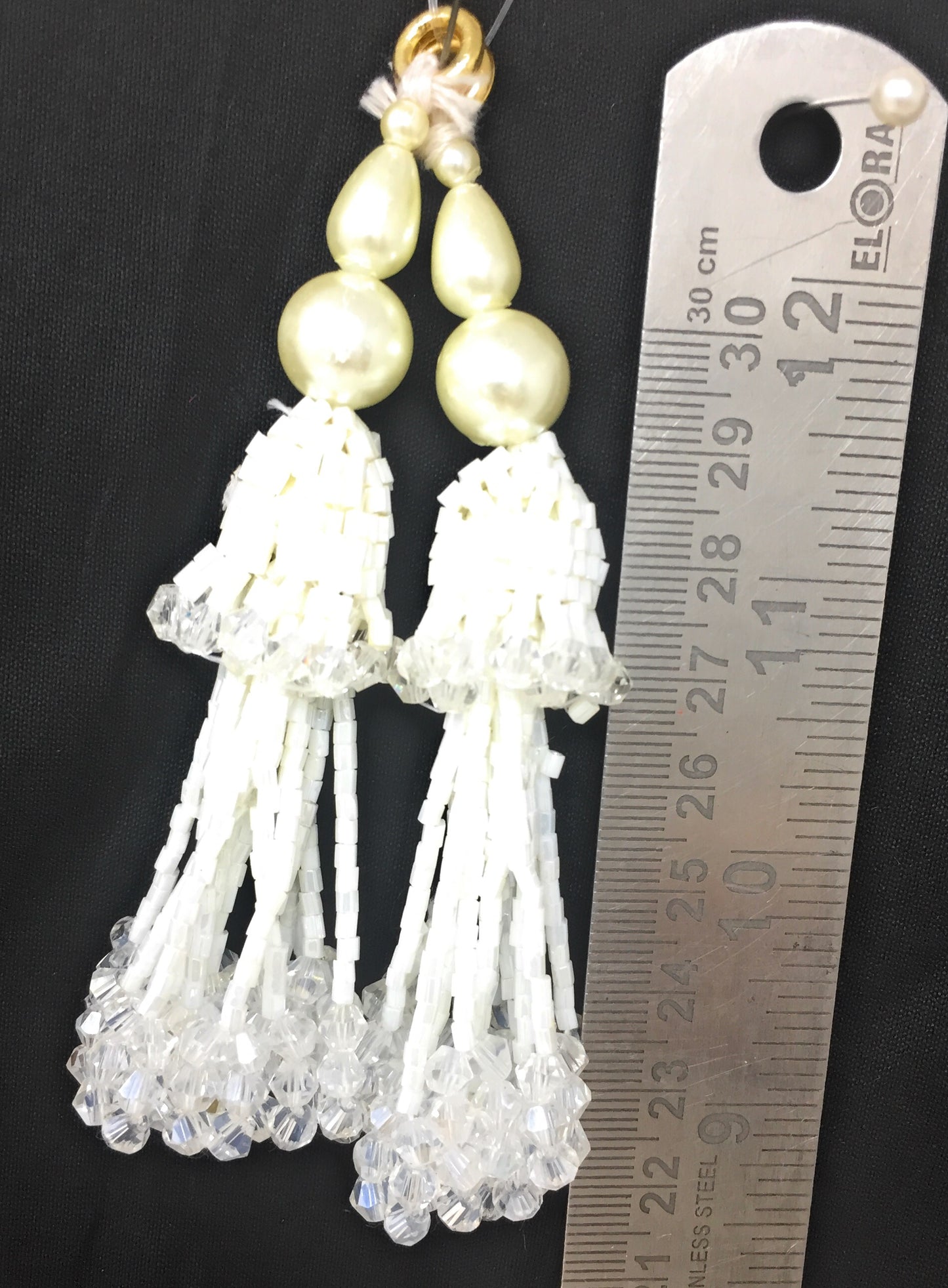 White saree blouse latkan - Set of 2
