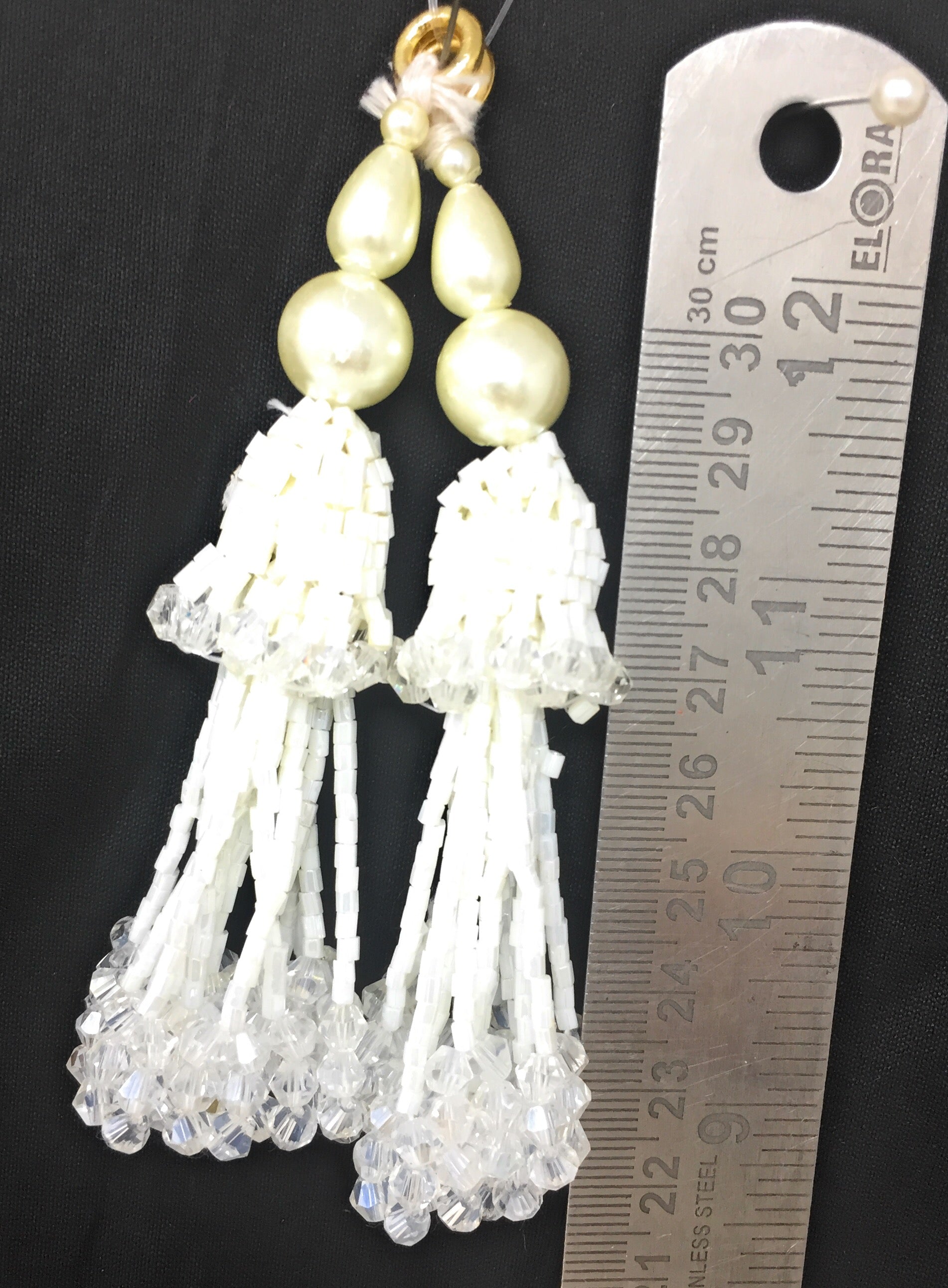 White saree blouse latkan - Set of 2