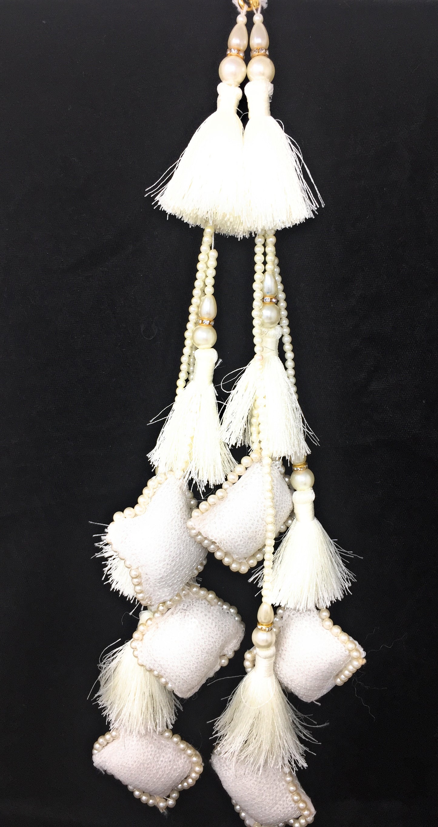 stylish heavy latkan for lehenga White