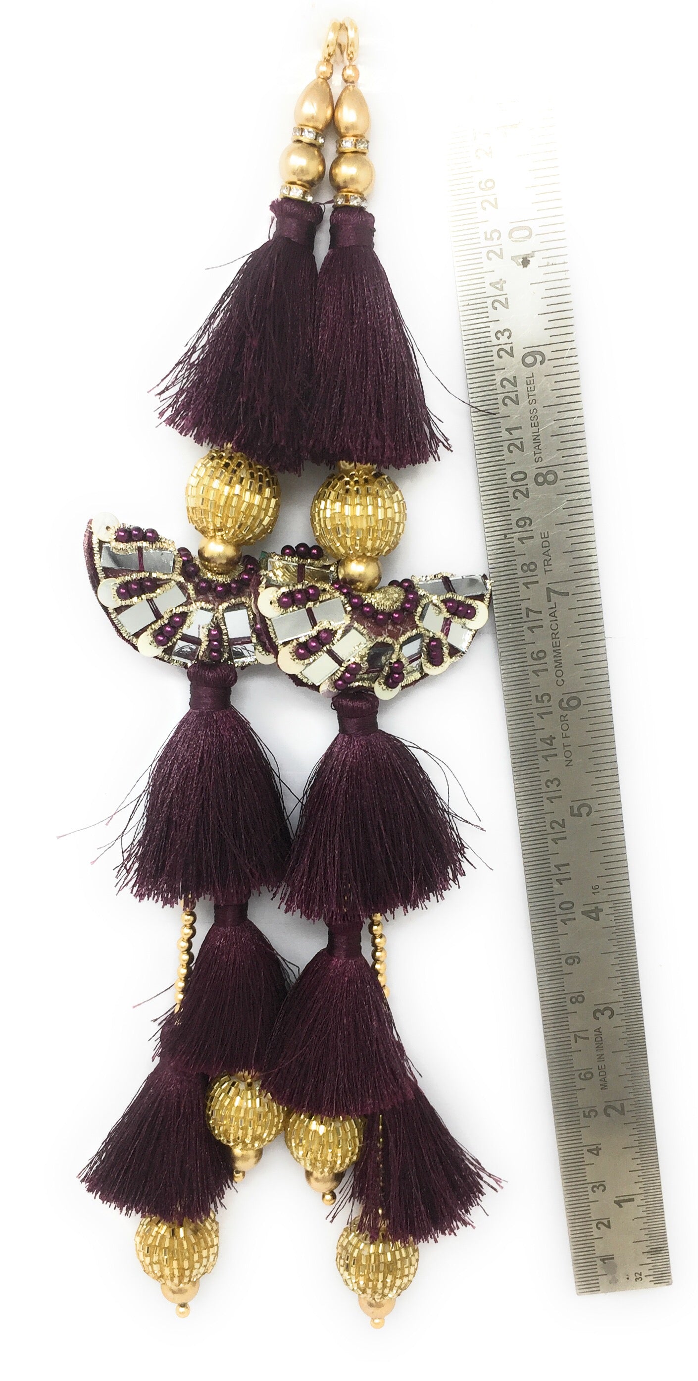 Wine handmade latkan for lehenga - Set of 2