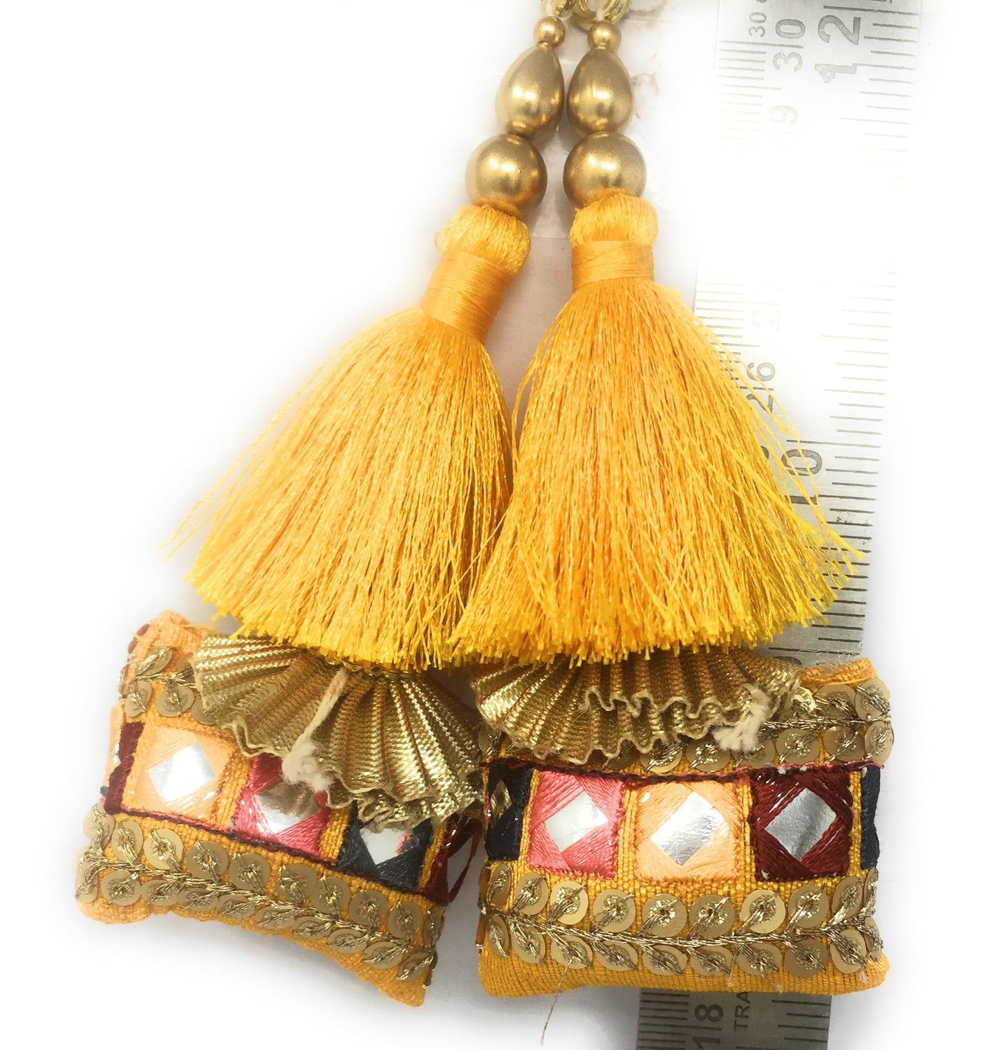 Yelow blouse latkan near me - Set of 2