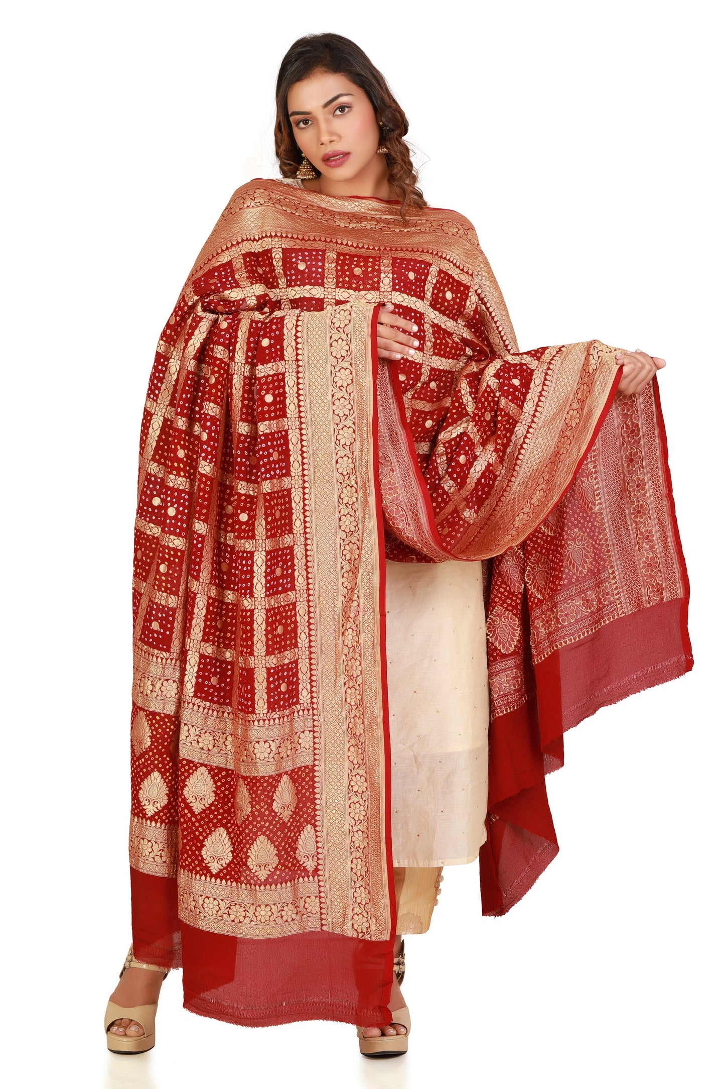 bandhani banarasi dupatta