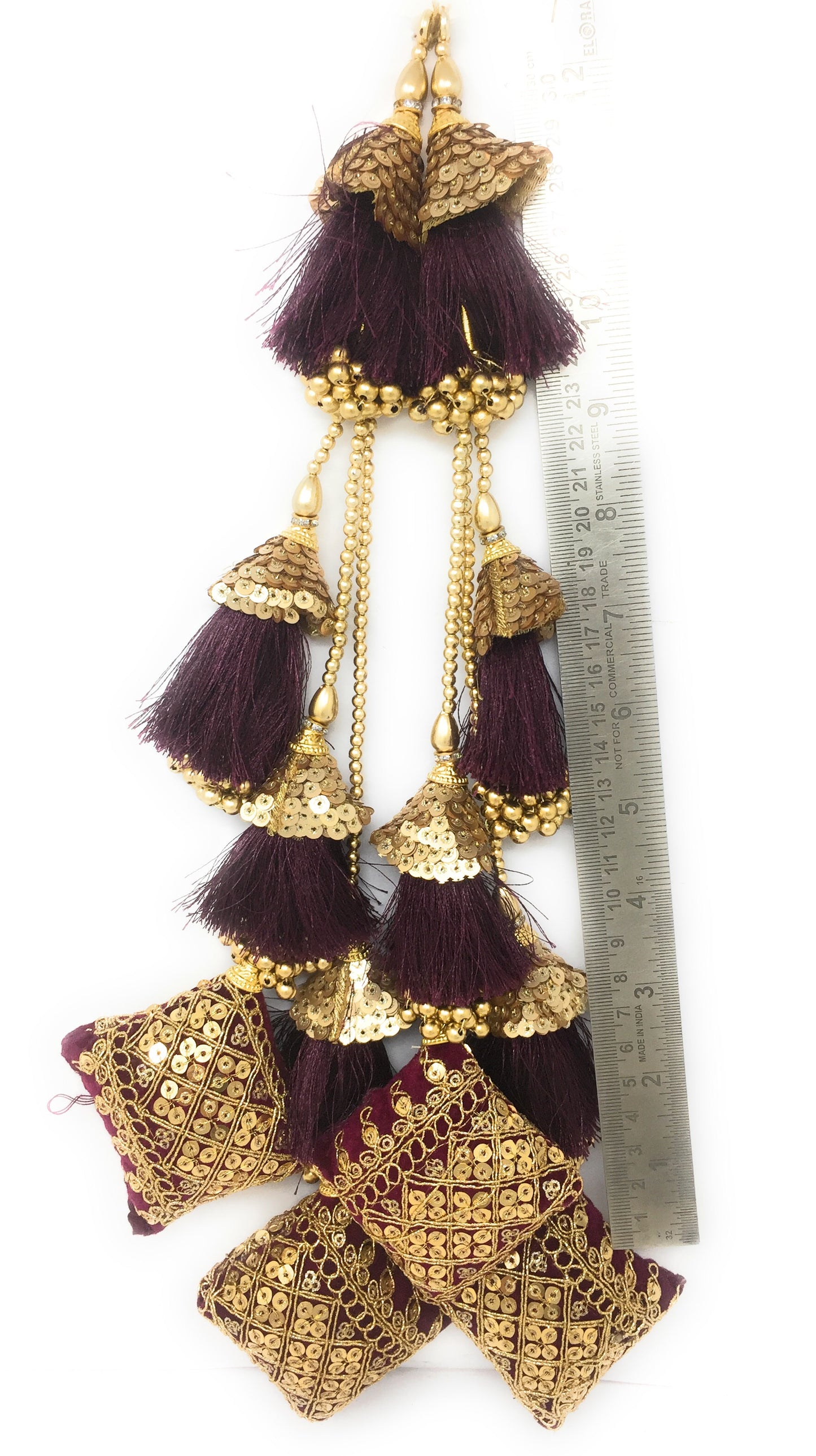 Cushion Latkan for Lehenga Wine - Set of 2