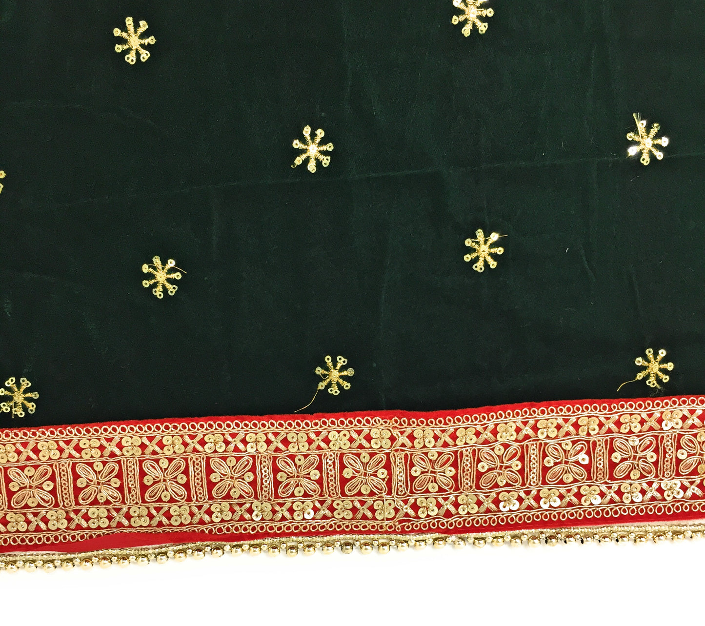 Green Velvet Dupatta Bridal