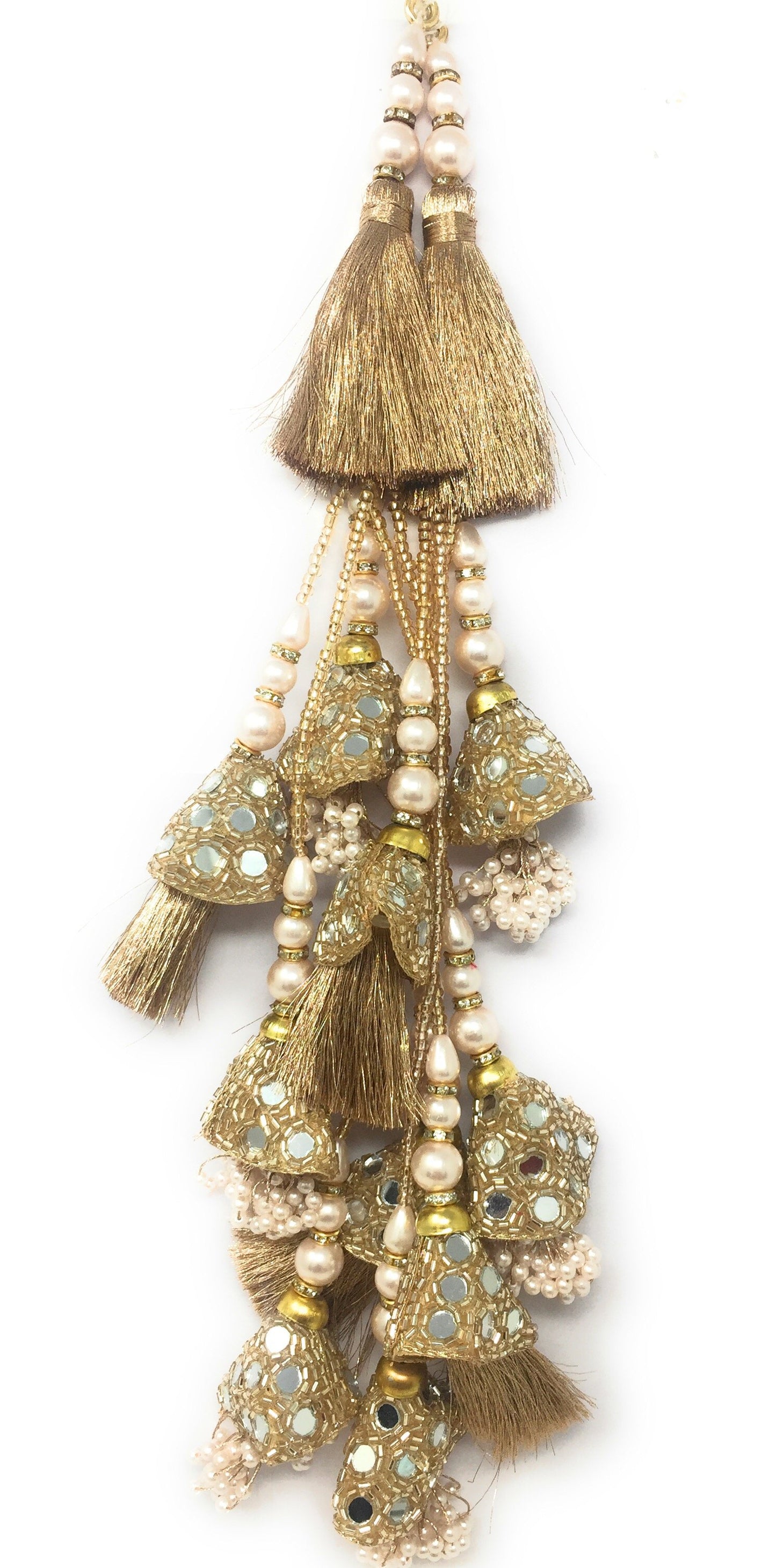 Gold Long Latkan For Lehenga - Set of 2