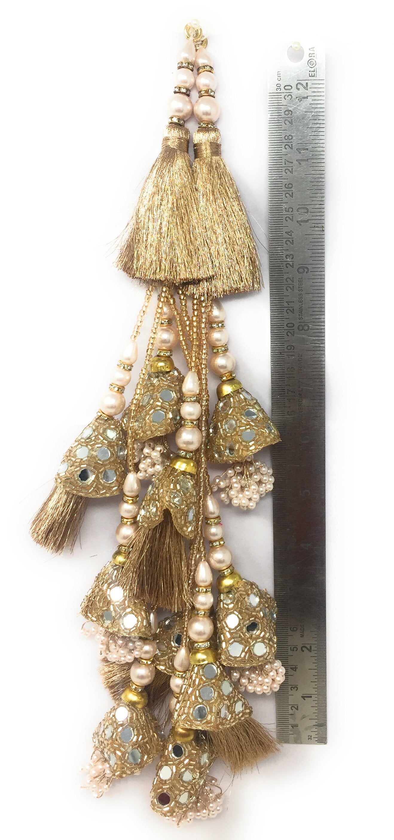 Gold Long Latkan For Lehenga - Set of 2