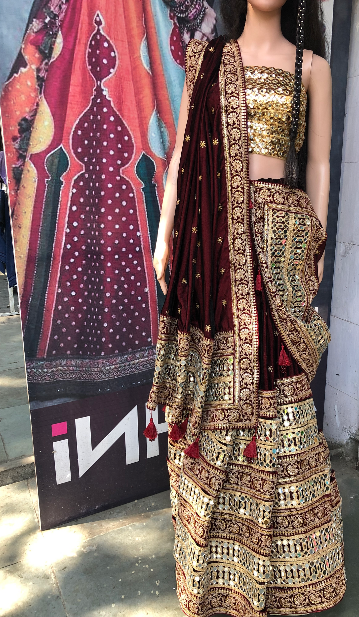 maroon lehenga