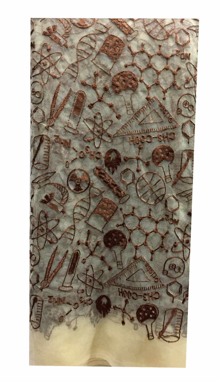 online fabric shopping india saree fabric online shopping Embroidered Net, Mesh, Tulle Beige, Brown 45 inches Wide 9001