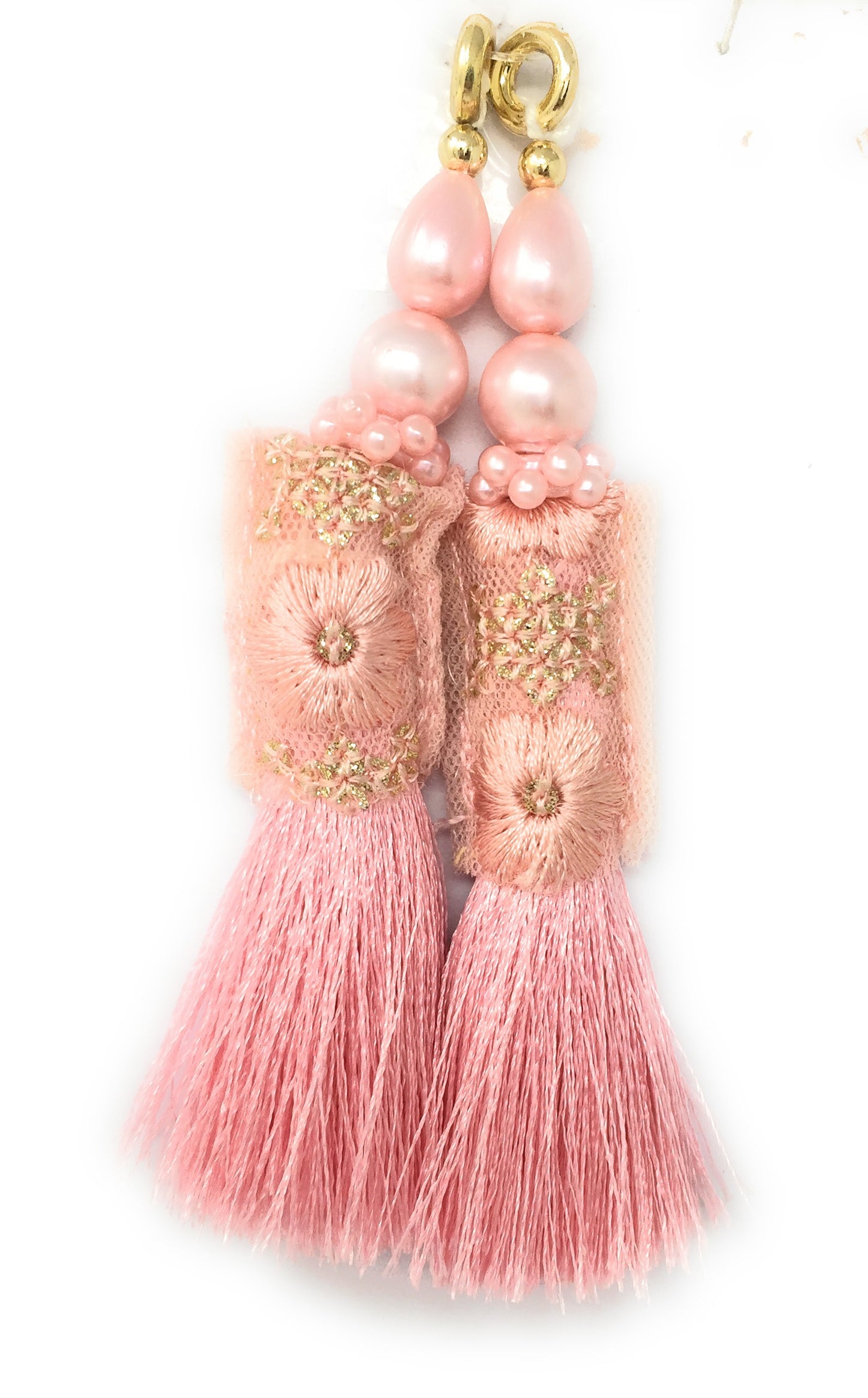 saree blouse with latkan Blush Pink