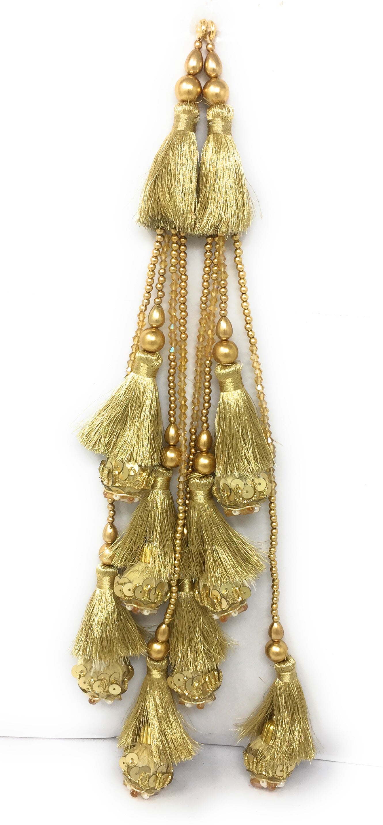 tassels in lehenga Gold