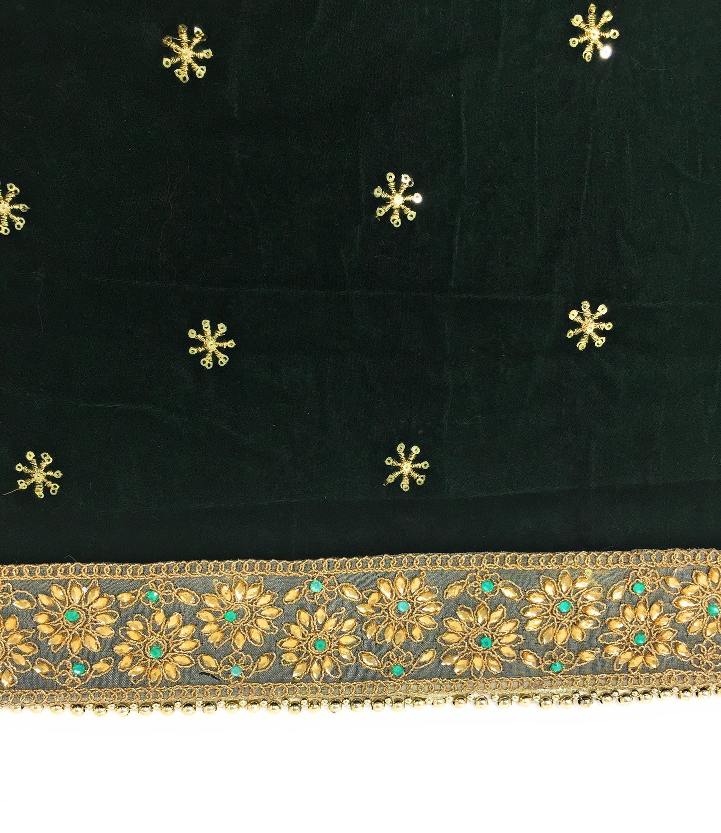 Green Velvet Dupatta Bridal
