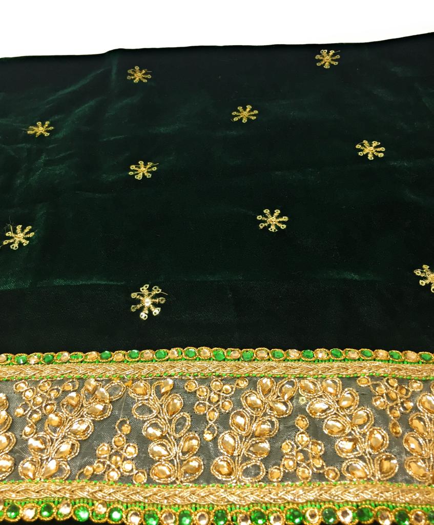 Green Velvet Dupatta Bridal