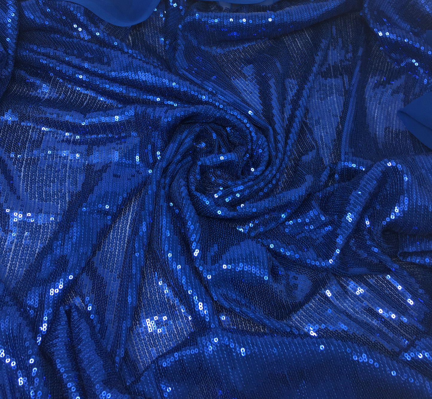 Blue Sequence Fabric Material on Georgette