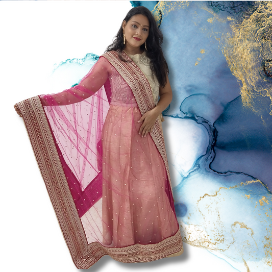 Bridal Dupatta Heavy in Pink