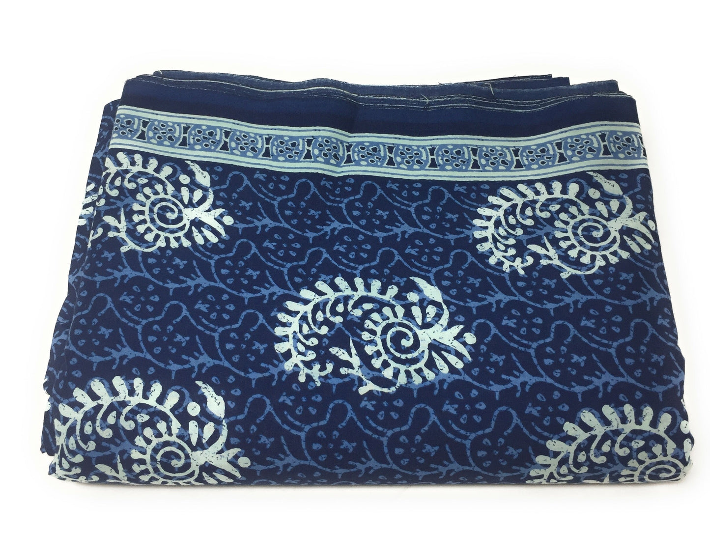 Cotton Fabric in Blue Floral Print