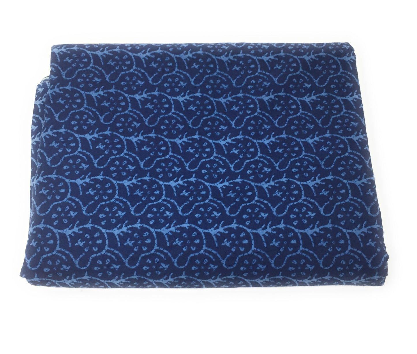 Print Cotton Fabric in Blue Floral Print