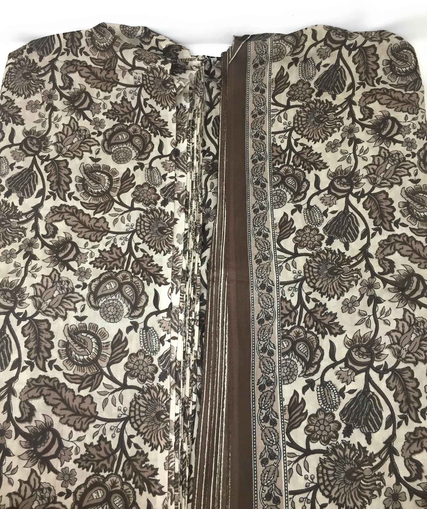 Floral Cloth in Cotton Brown Floral print