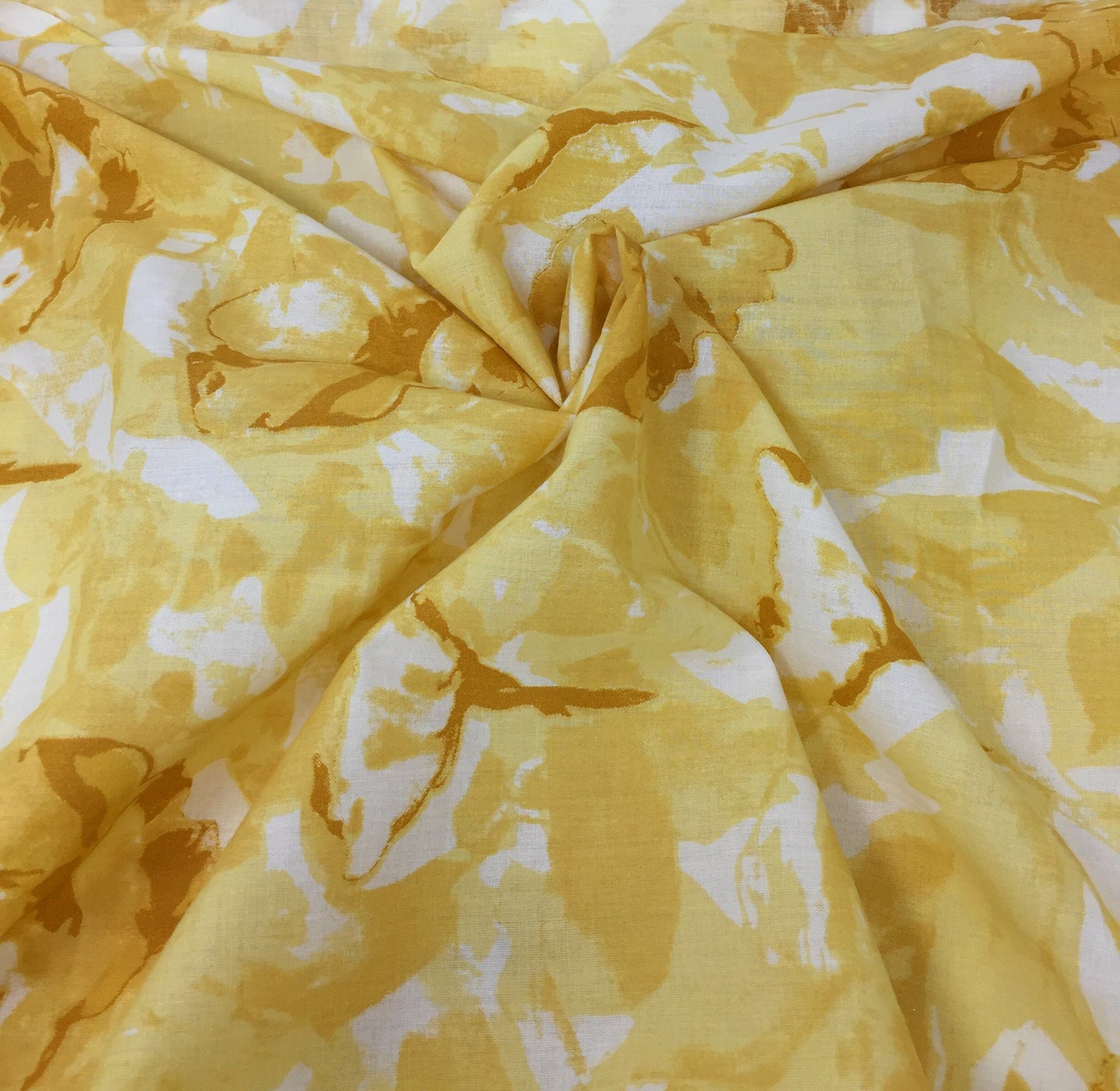 Cotton Cloth Material in Yellow Geomtric Print