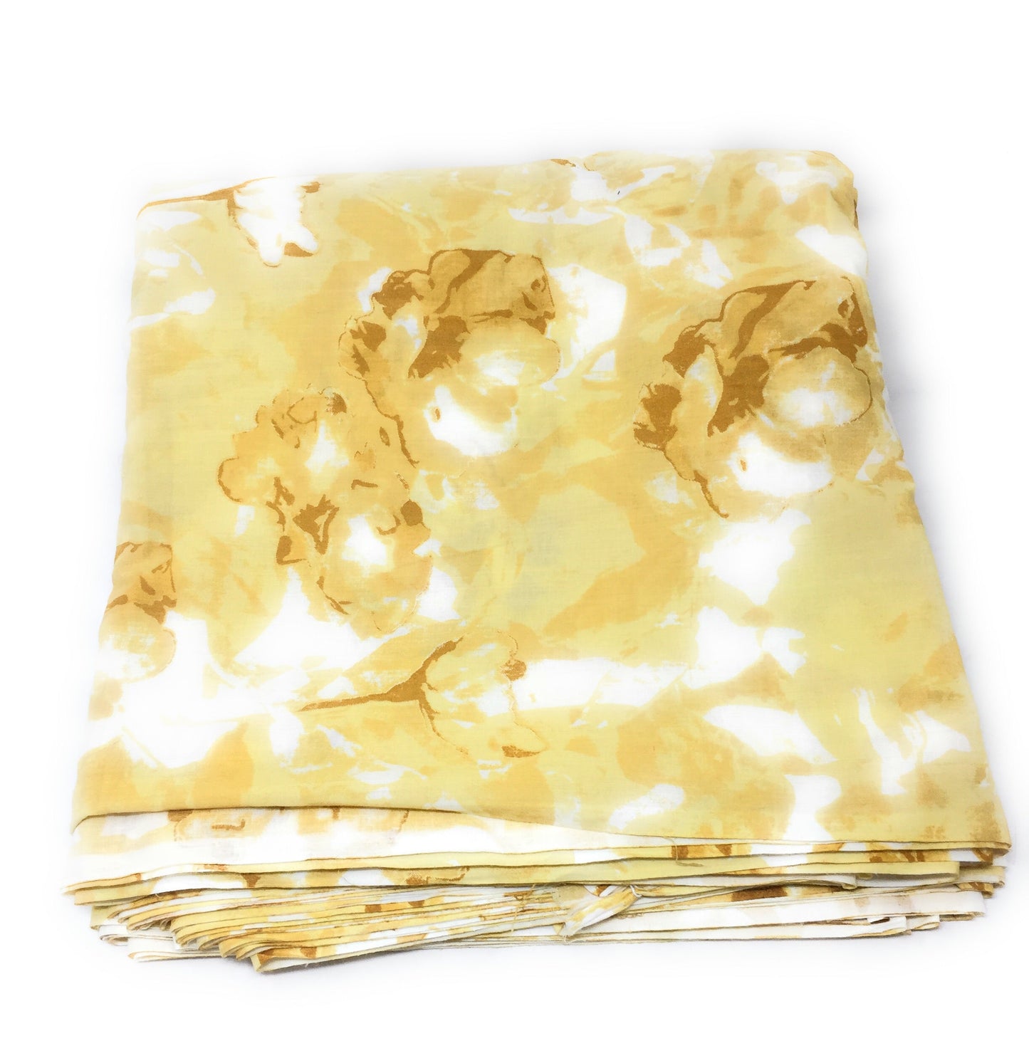 Cotton Cloth Material in Yellow Geomtric Print