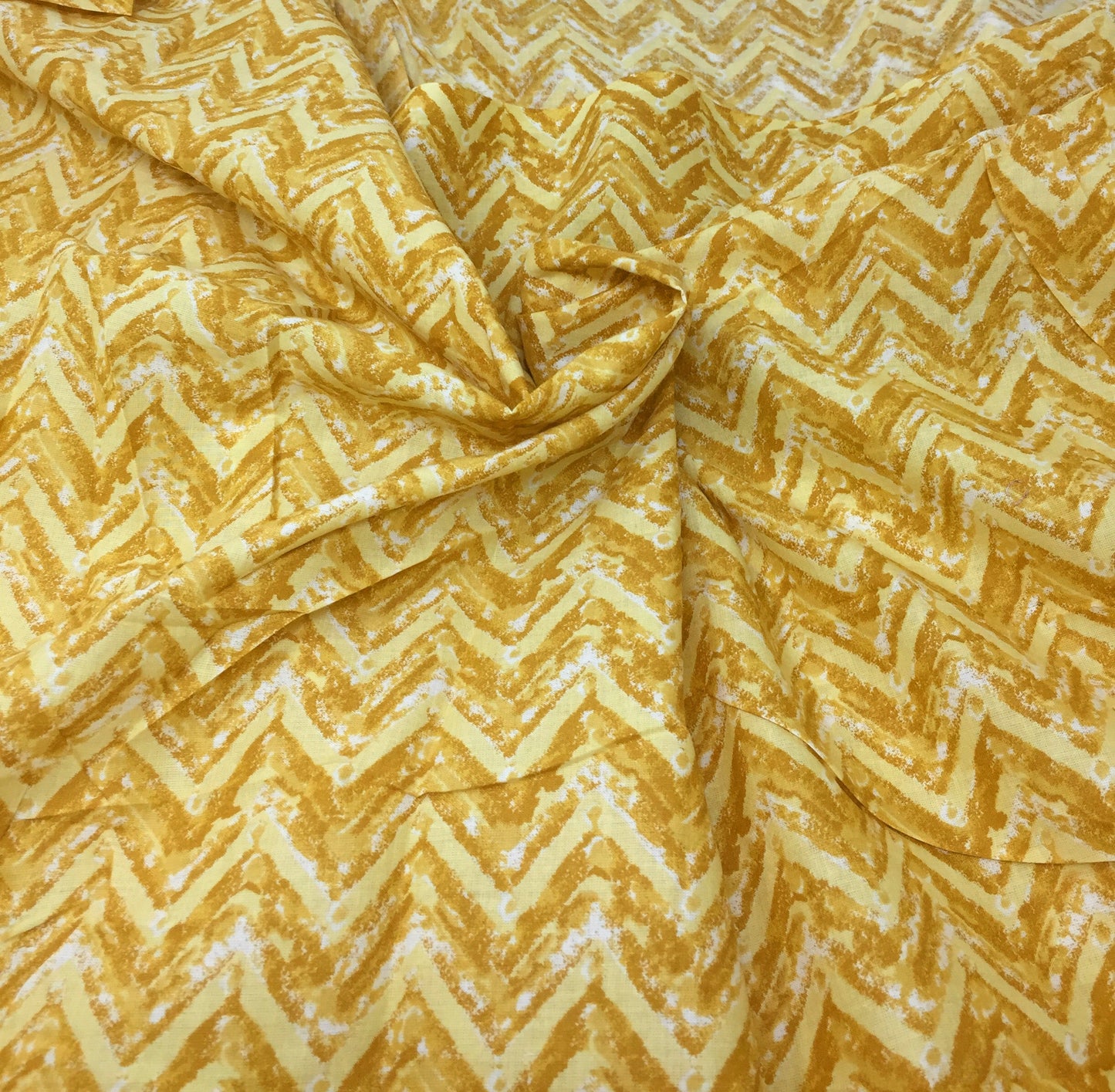 Cotton Fabric Material in Yellow Floral Print
